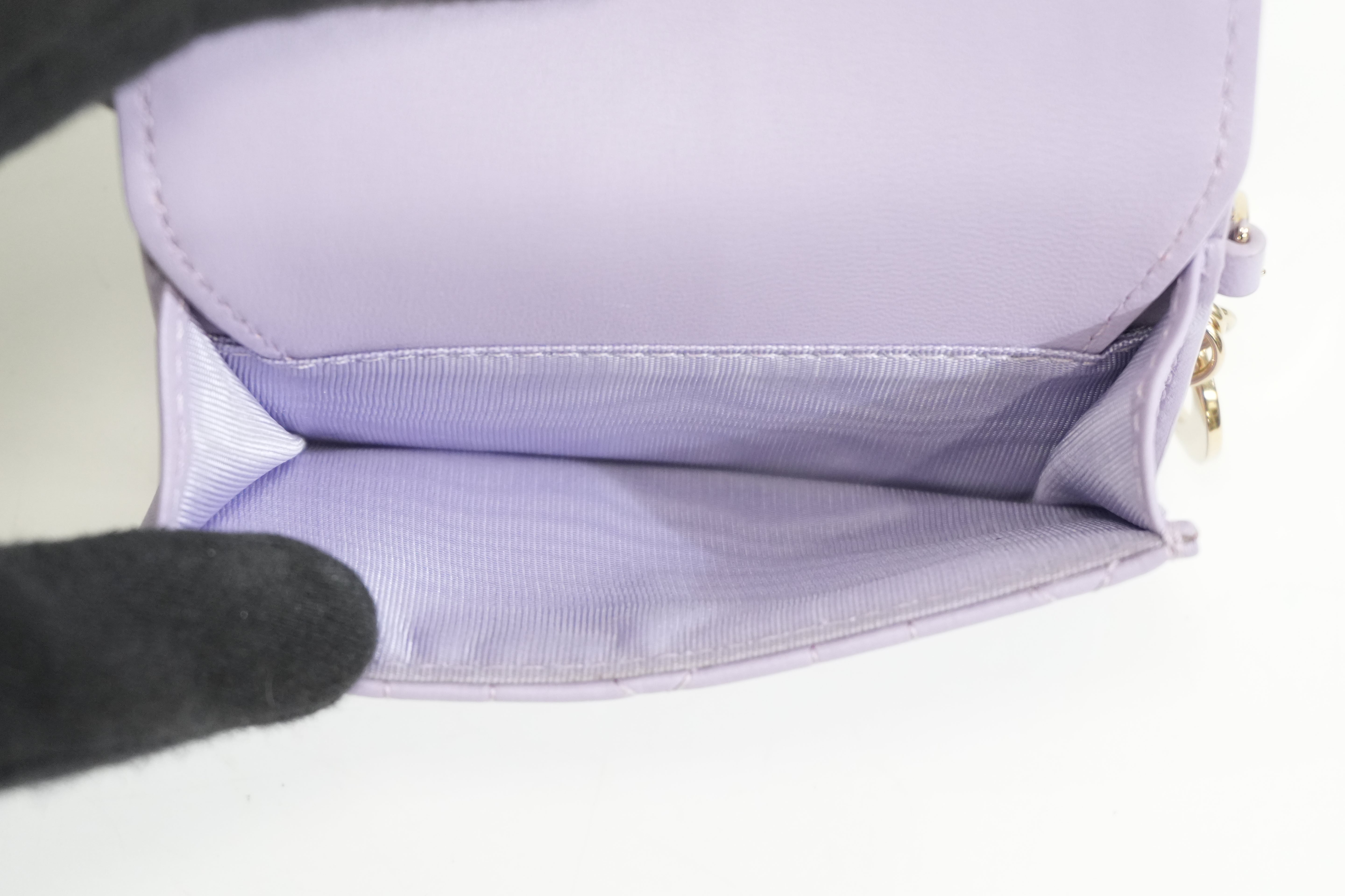 Pre-owned Dior Card Case Purple