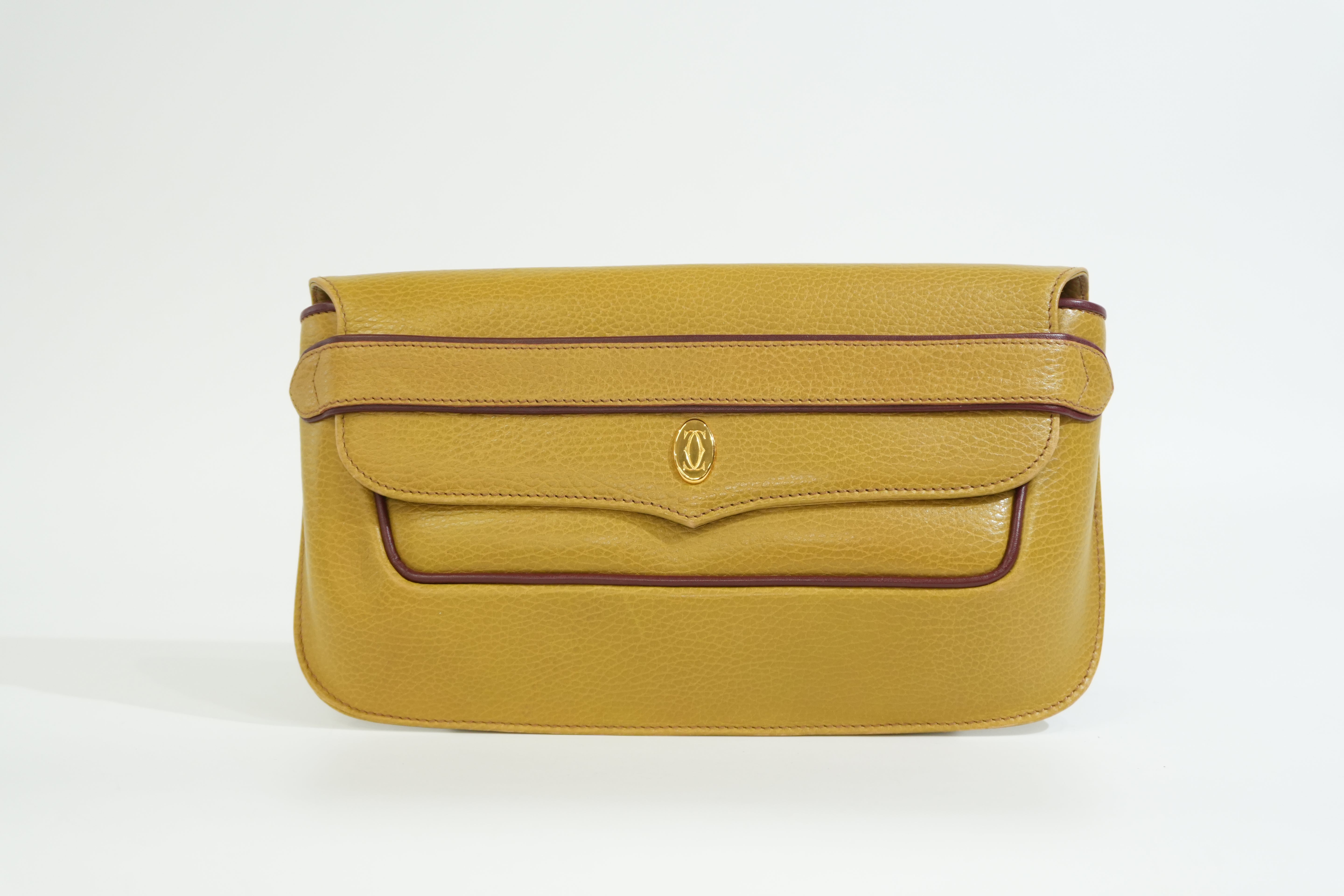 Pre-owned Cartier Pouch Mustard Yellow