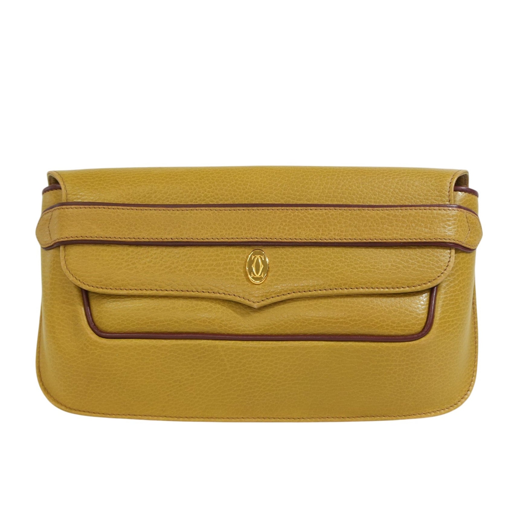 Pre-owned Cartier Pouch Mustard Yellow