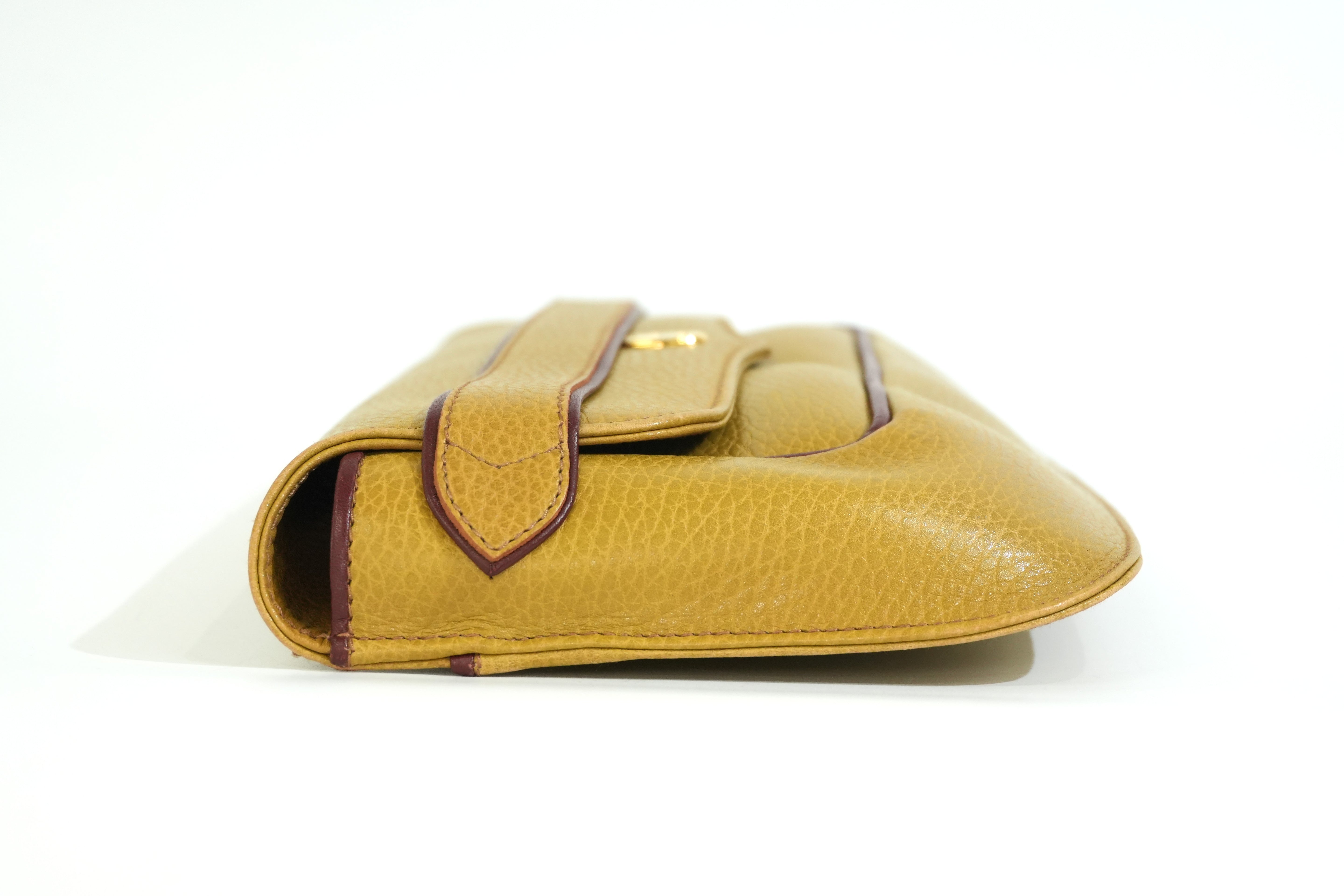 Pre-owned Cartier Pouch Mustard Yellow