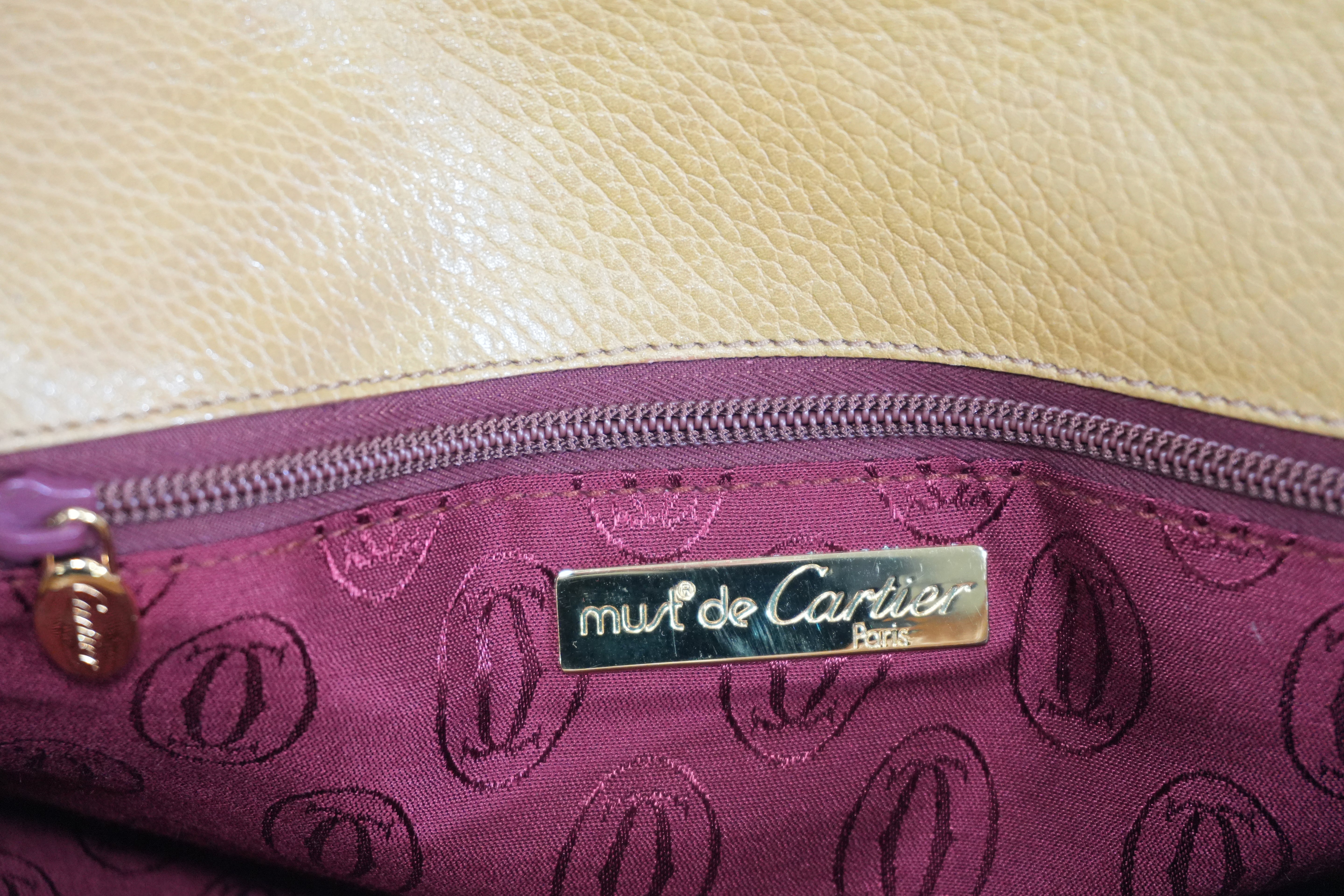 Pre-owned Cartier Pouch Mustard Yellow