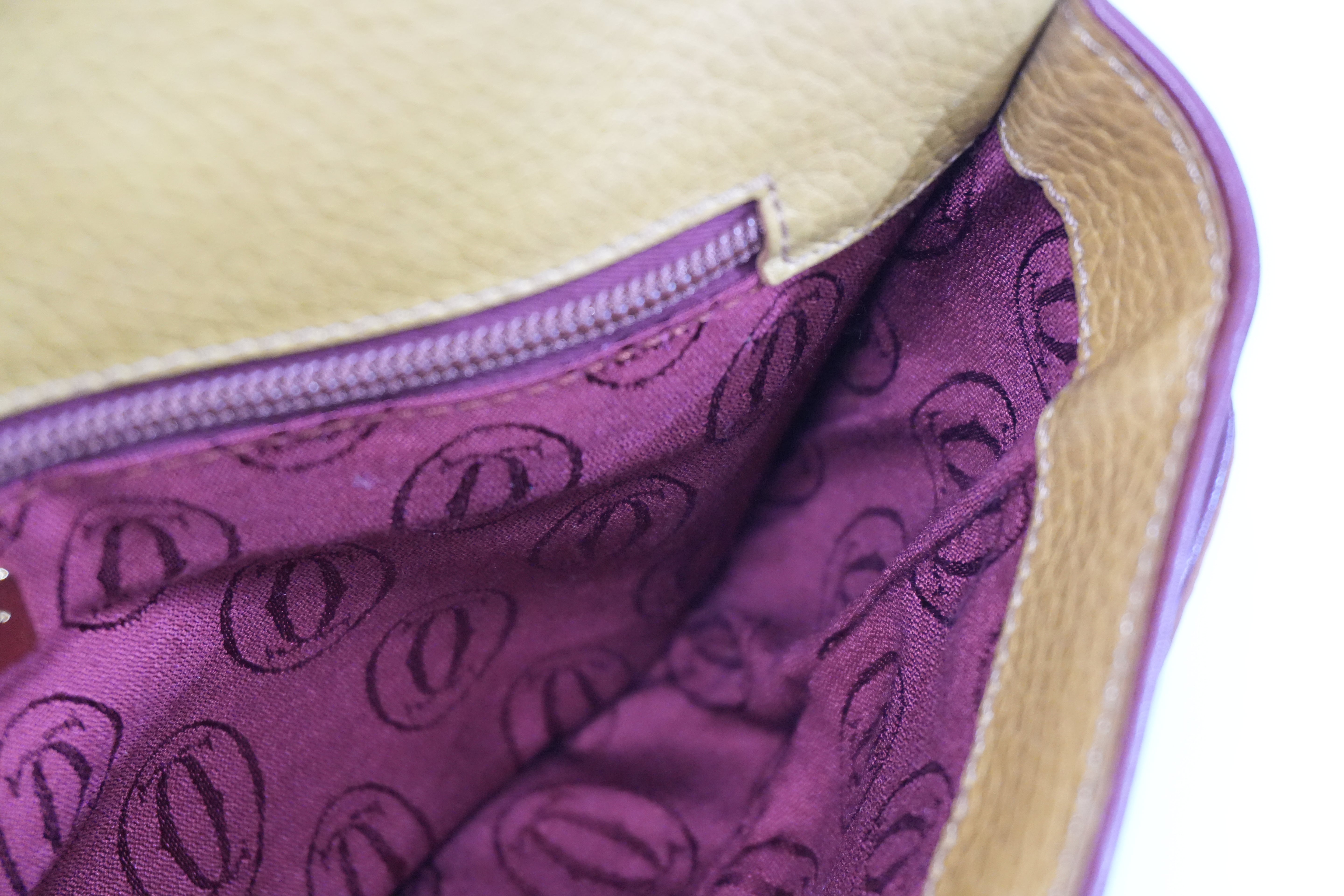 Pre-owned Cartier Pouch Mustard Yellow