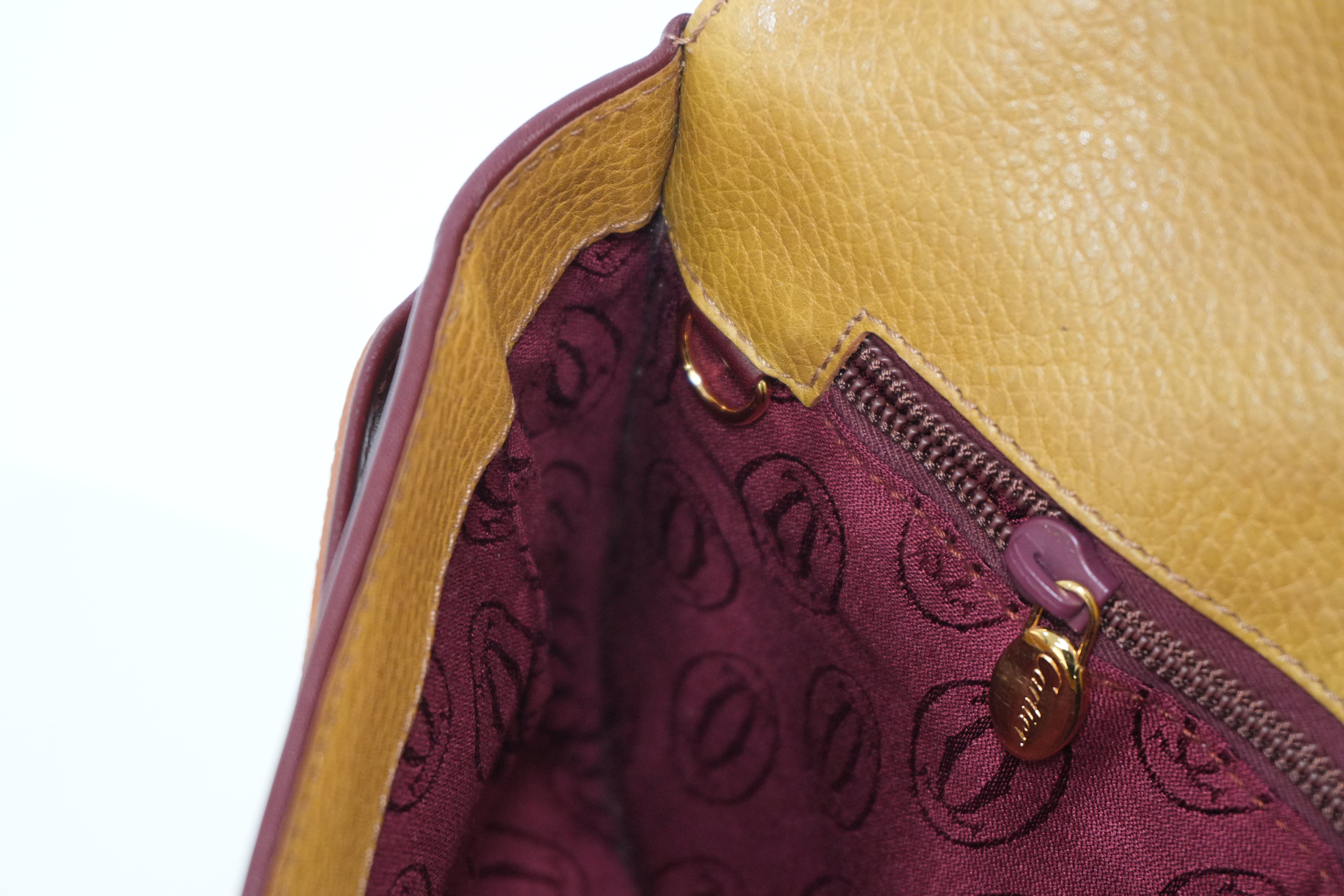 Pre-owned Cartier Pouch Mustard Yellow