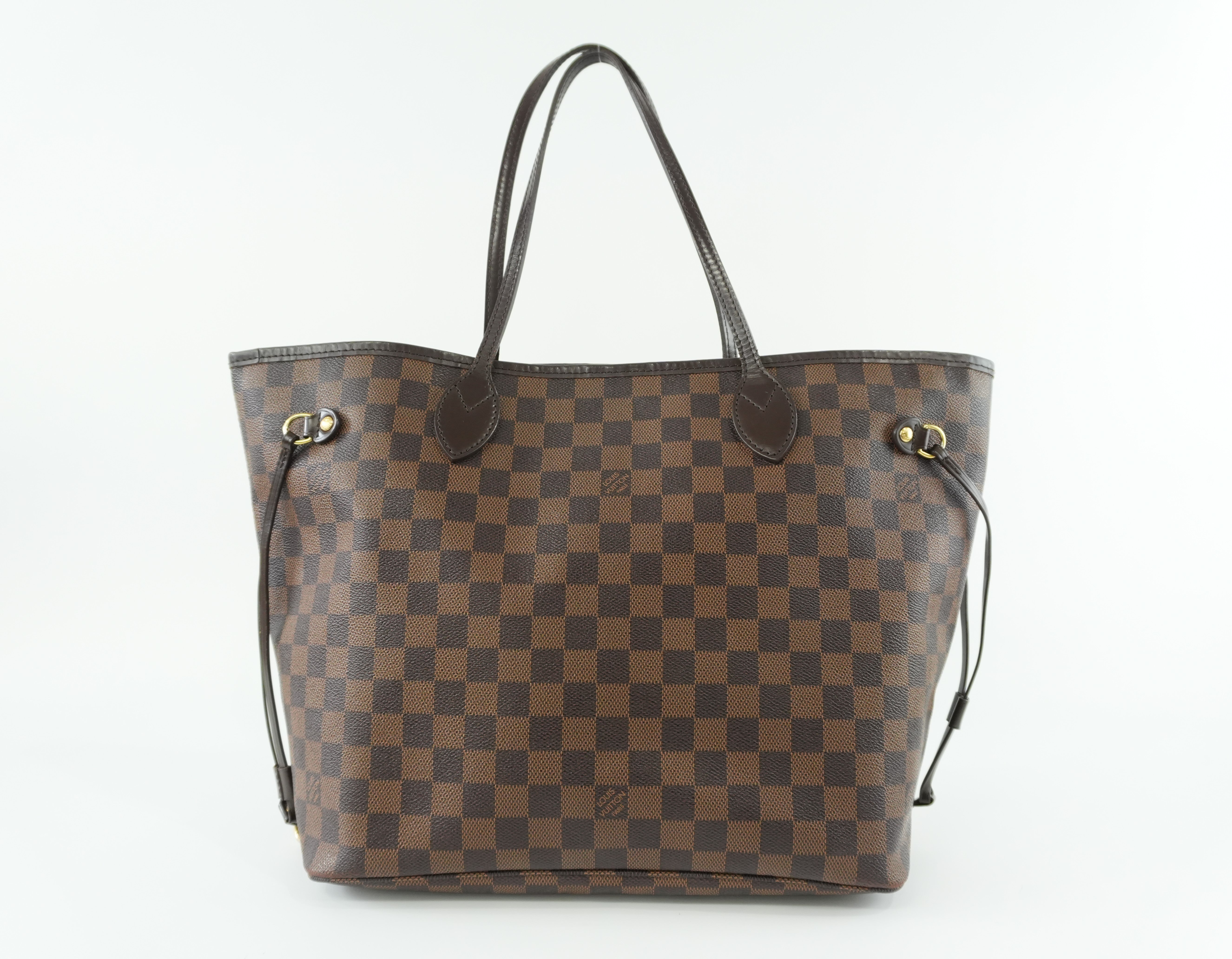 Louis Vuitton Damier Ebene Neverfull MM Shoulder Tote Used