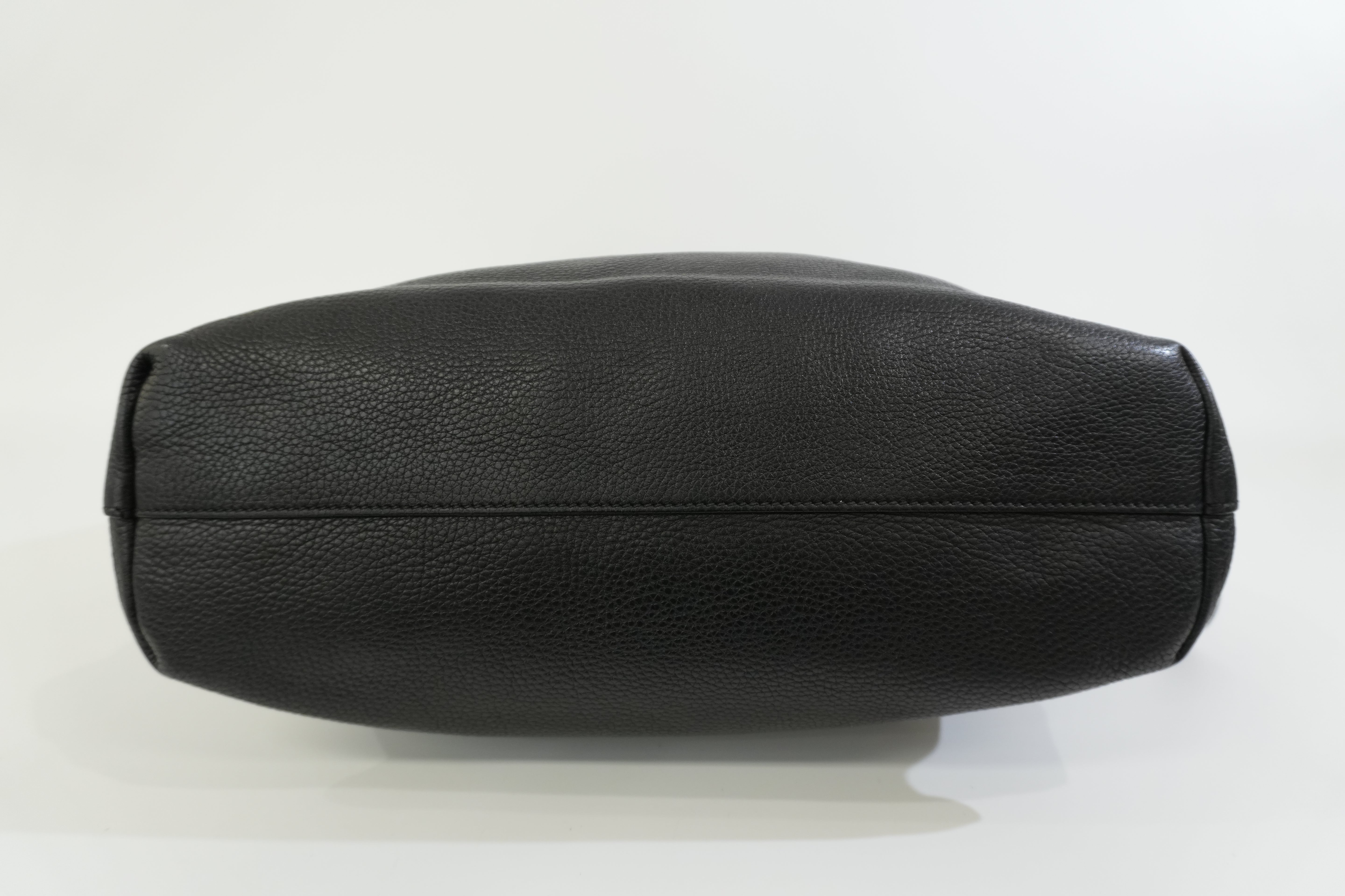 Pre-owned Prada Leather Two Way Shoulder Tote Bag Black