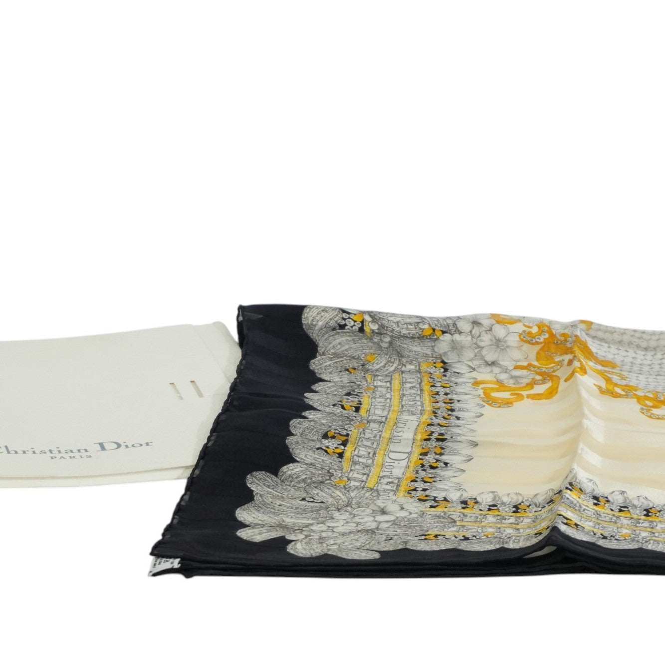 Pre-owned Dior Scarf White and Gold
