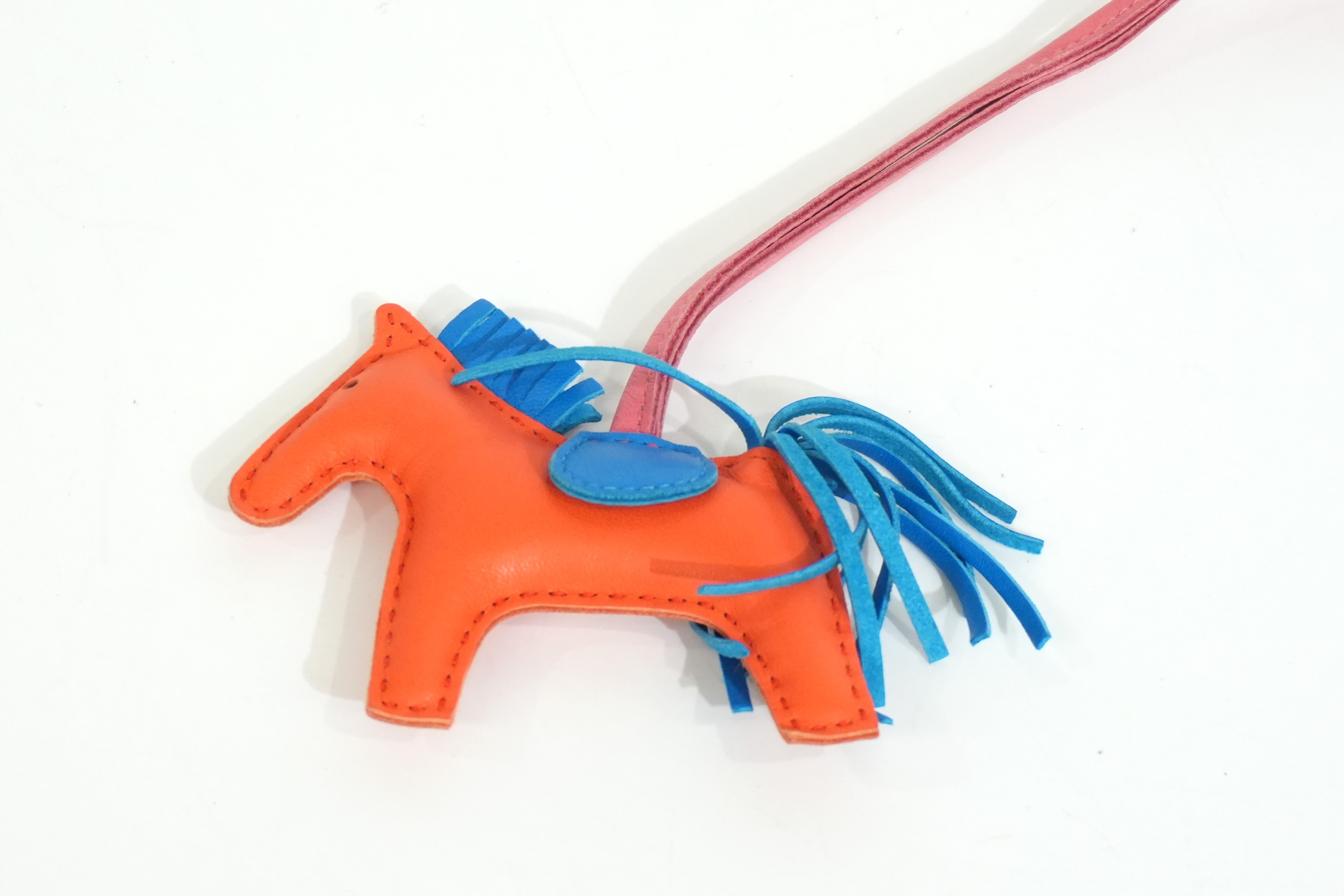 Pre-owned Hermes Rodeo Bag Charm Orange