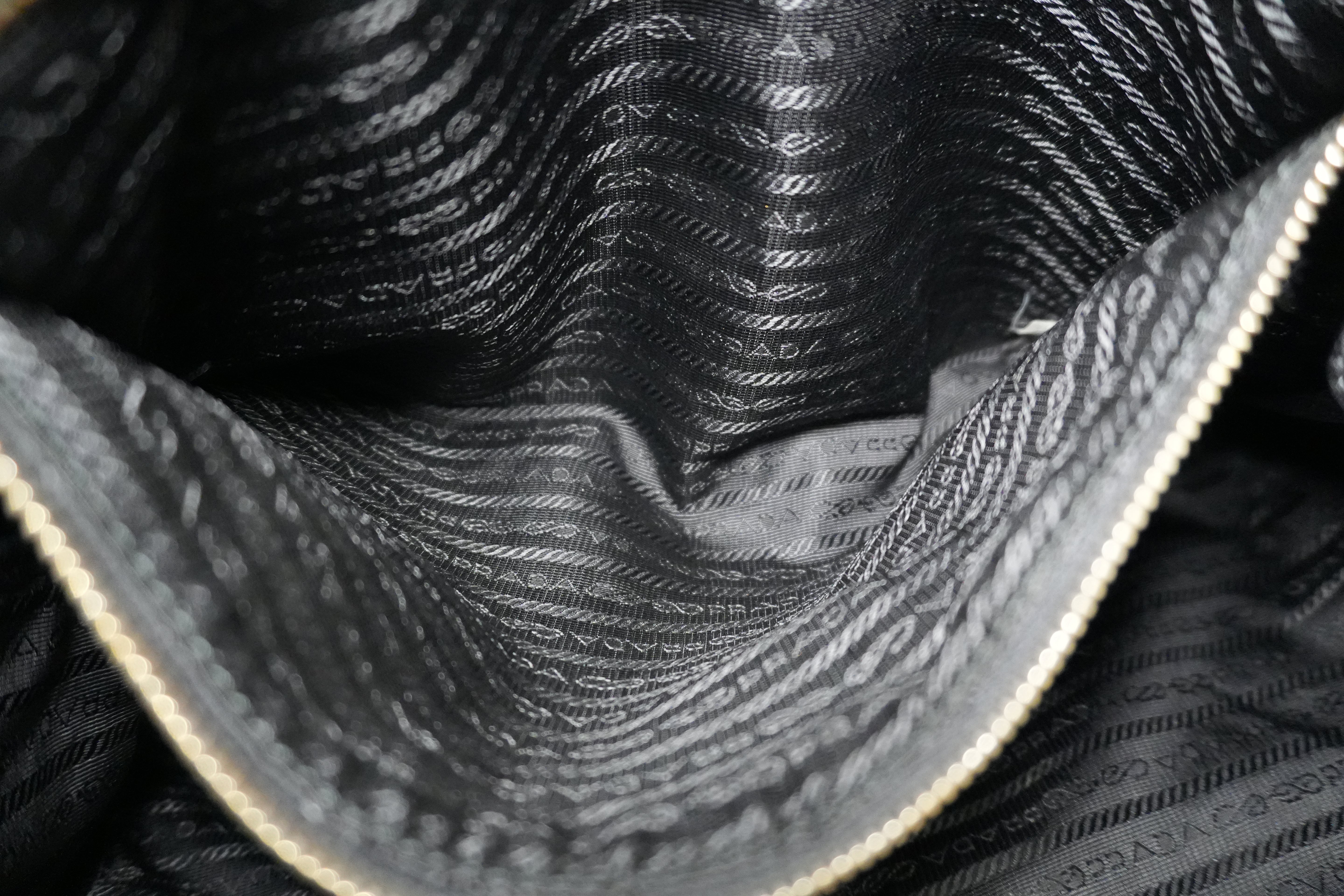 Pre-owned Prada Leather Two Way Shoulder Tote Bag Black