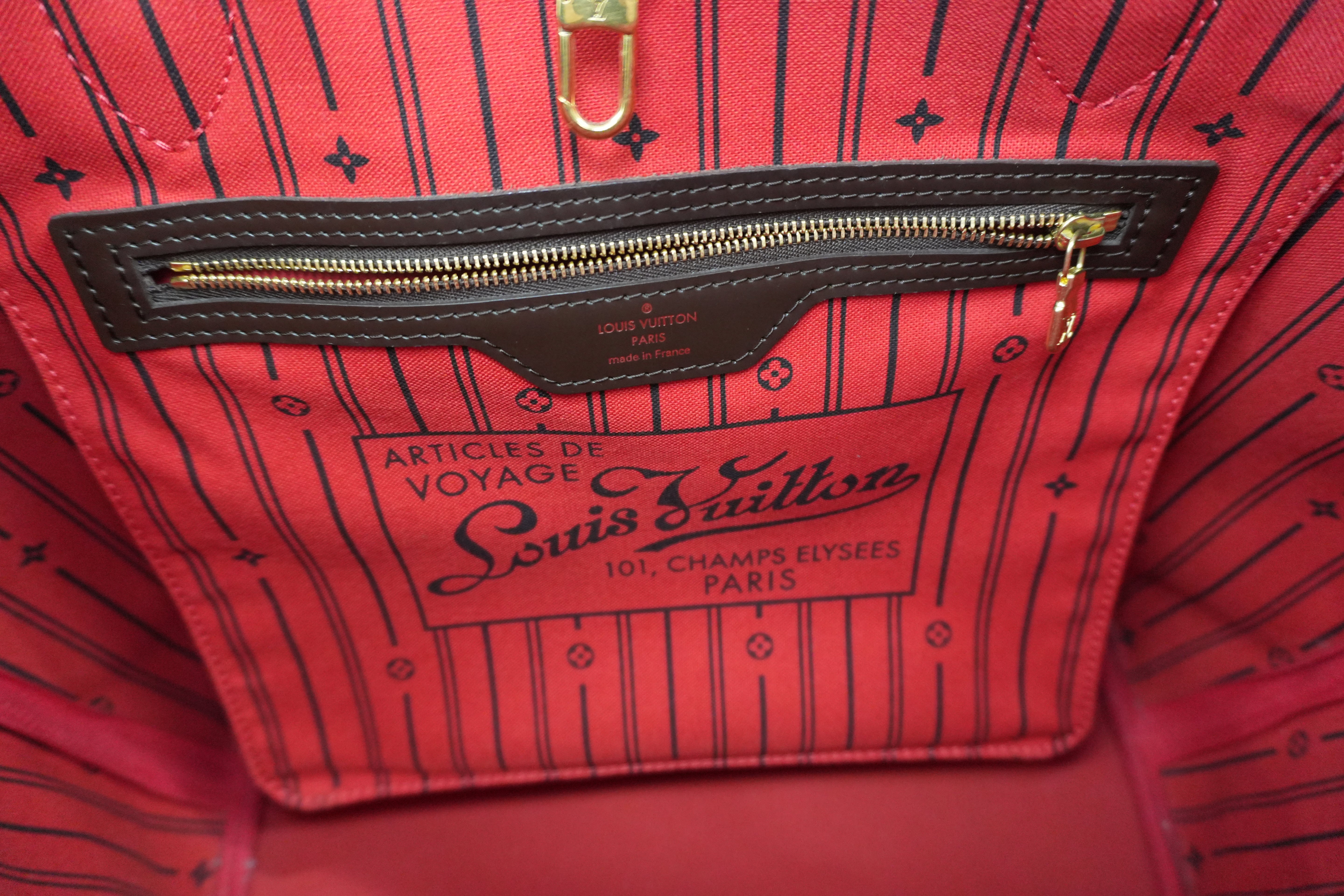 Louis Vuitton Damier Ebene Neverfull MM Shoulder Tote Used