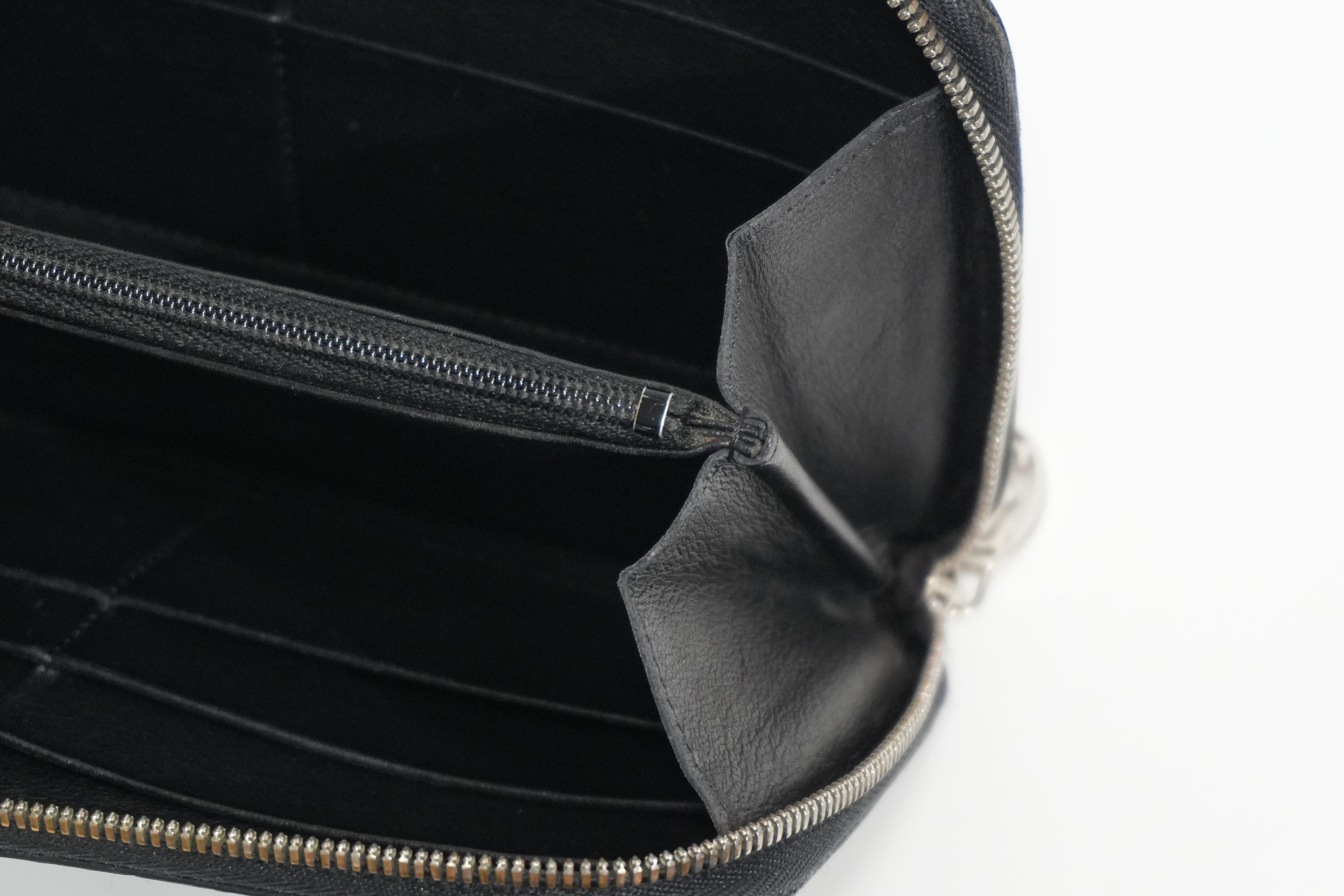 Pre-owned Cartier Zippy Long Wallet Black