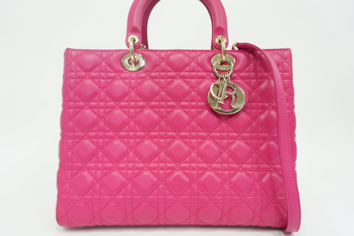 Pre-Owned Dior Lady Dior Shoulder Bag Pink