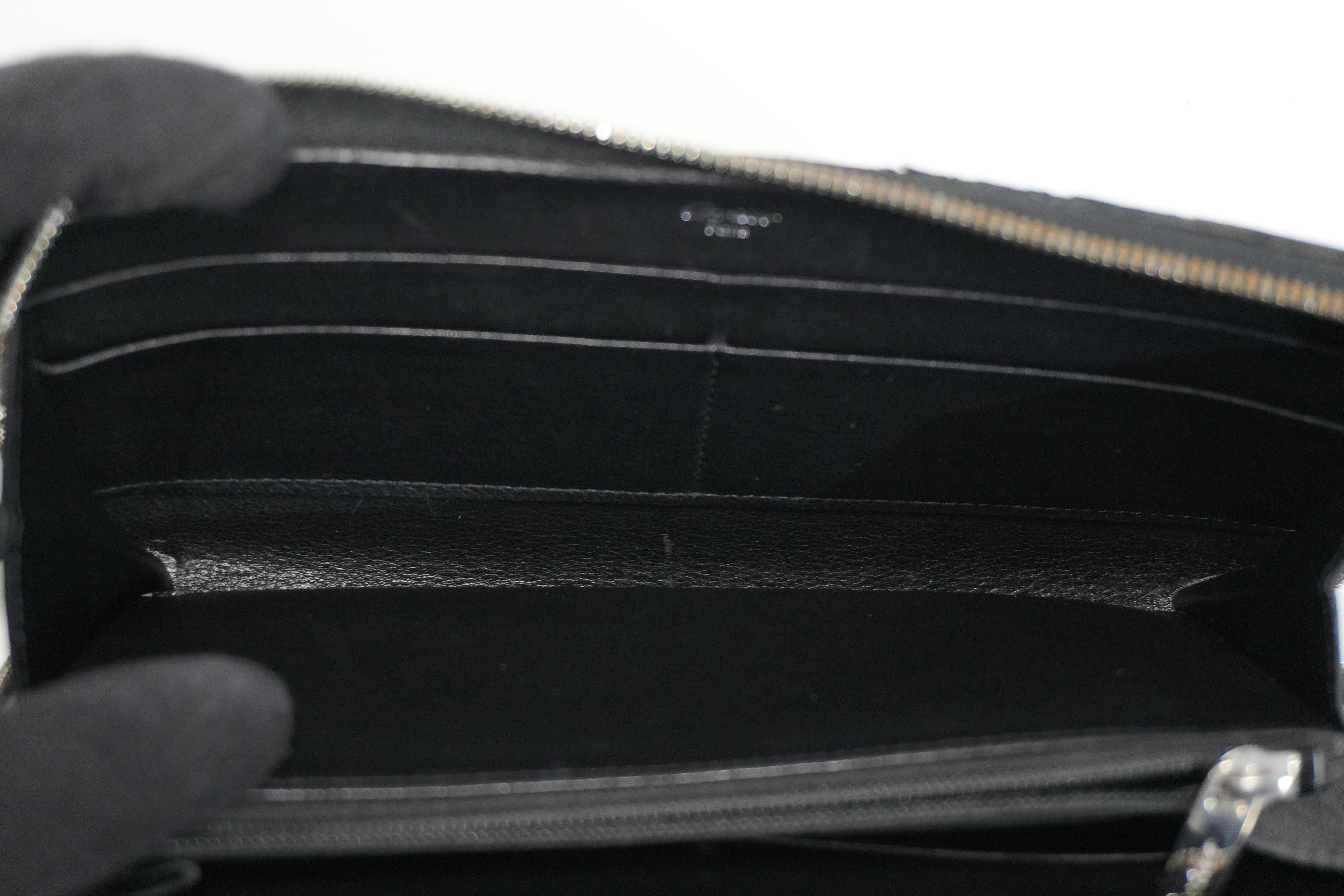 Pre-owned Cartier Zippy Long Wallet Black