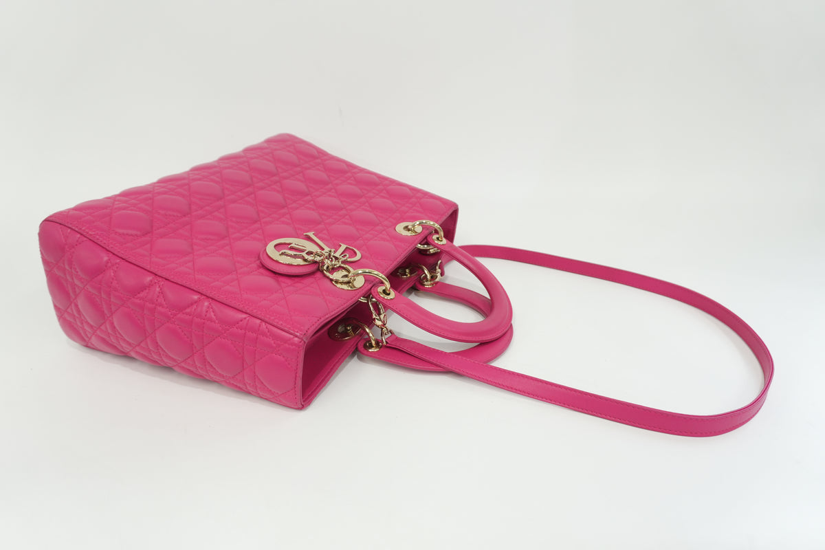 Pre-Owned Dior Lady Dior Shoulder Bag Pink