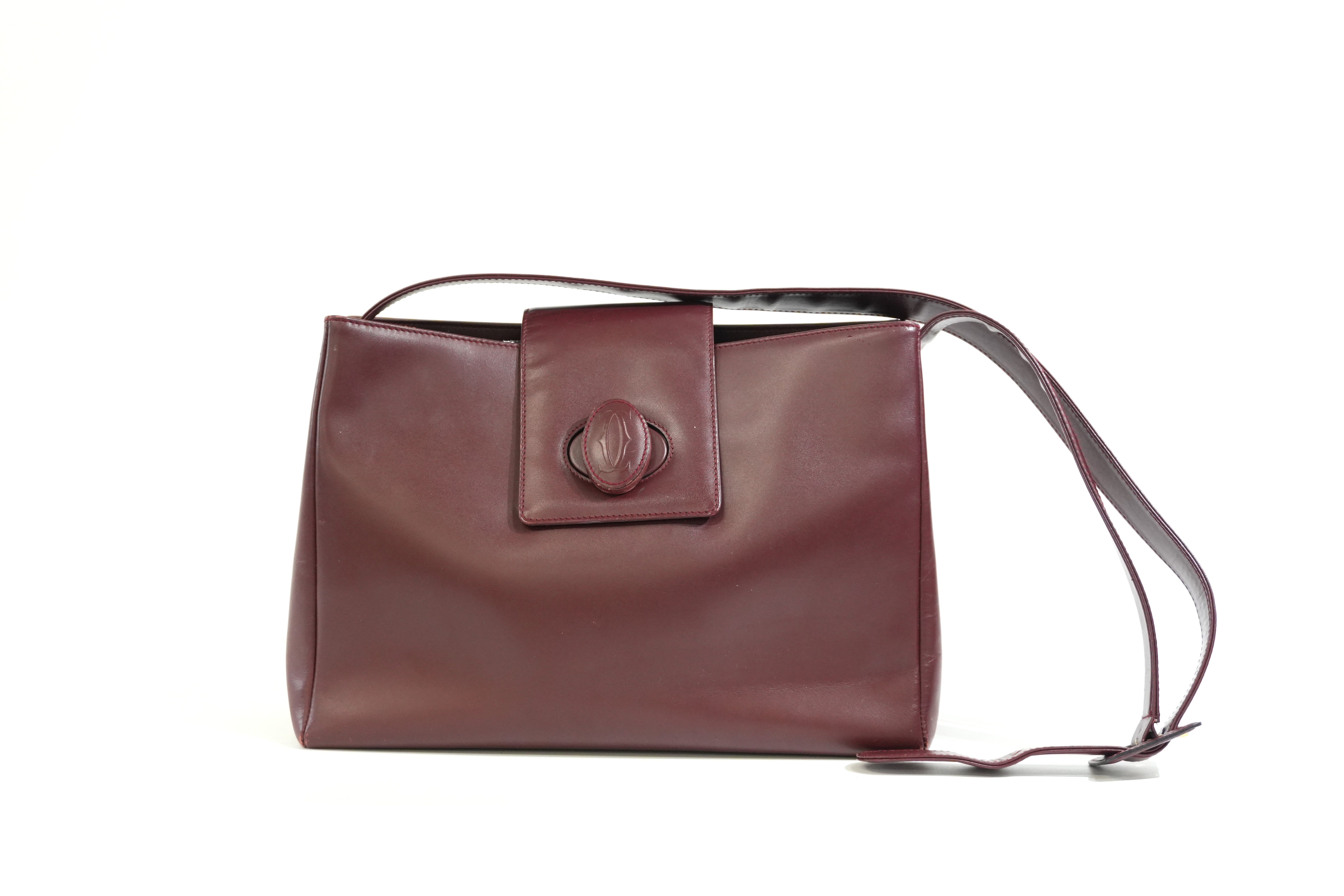 Pre-owned Cartier Crossbody Bag Burgundy