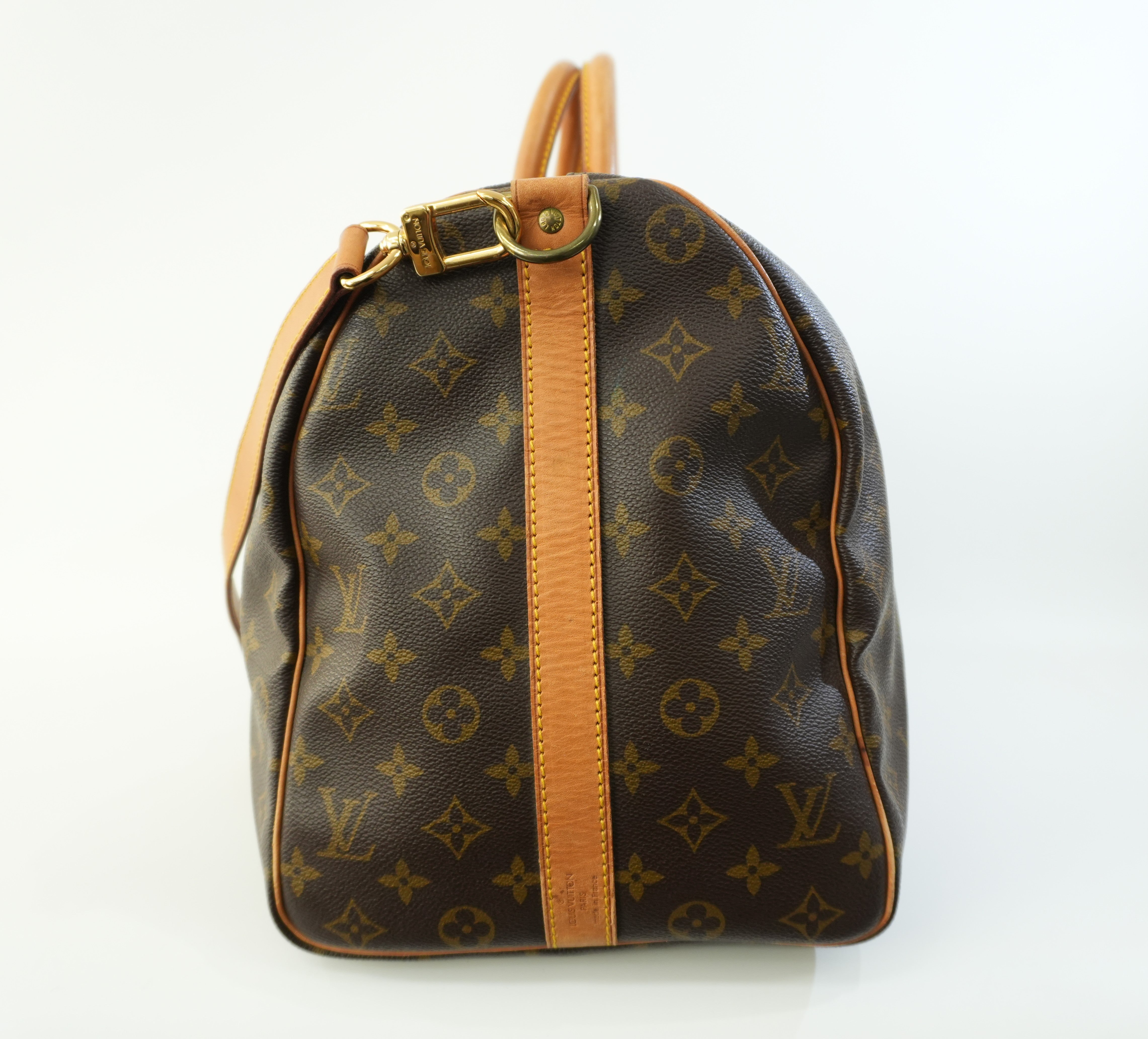 Pre-owned Louis Vuitton Monogram Keepall 50 Bandouliere Travel Bag