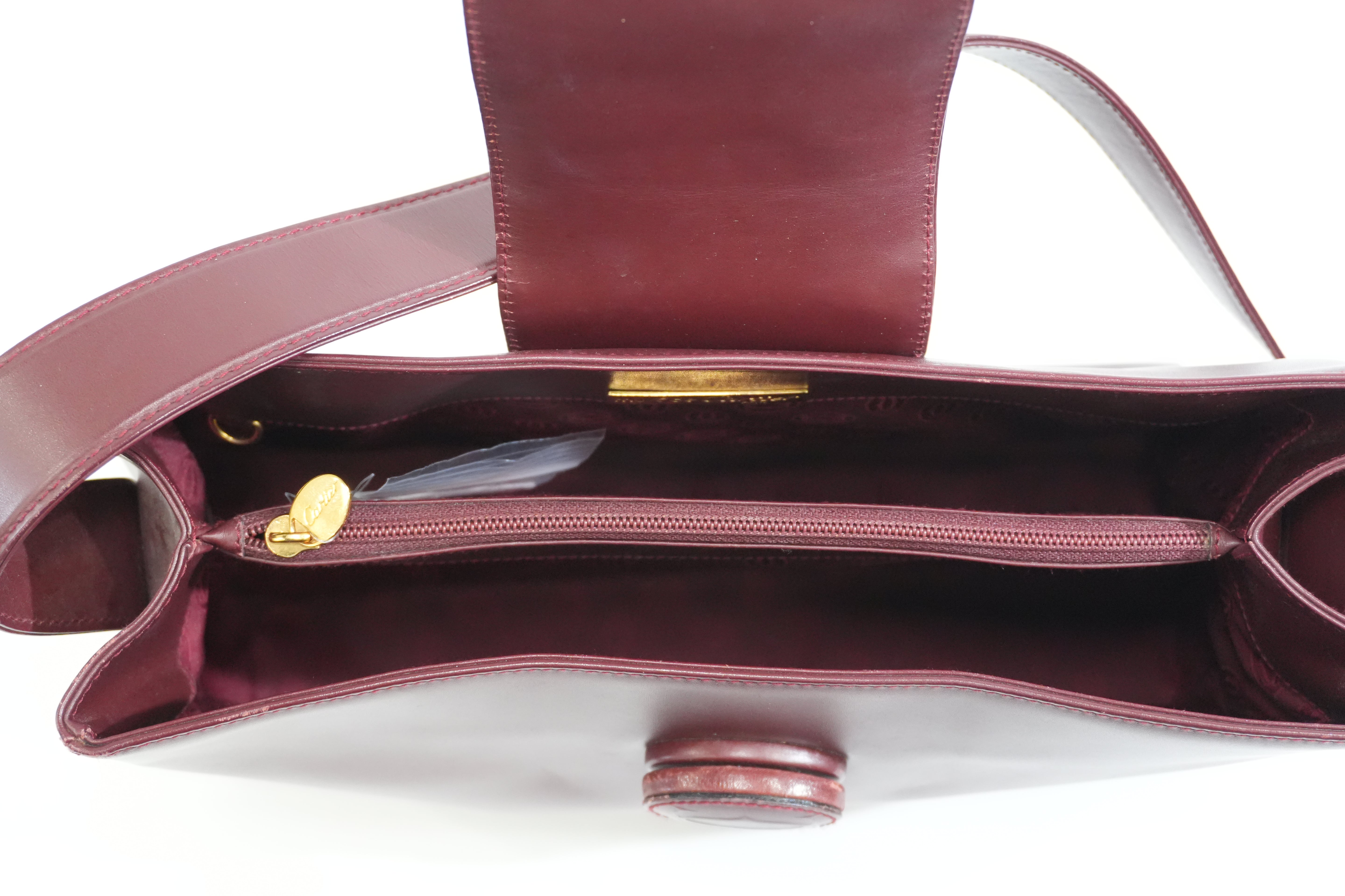 Pre-owned Cartier Crossbody Bag Burgundy
