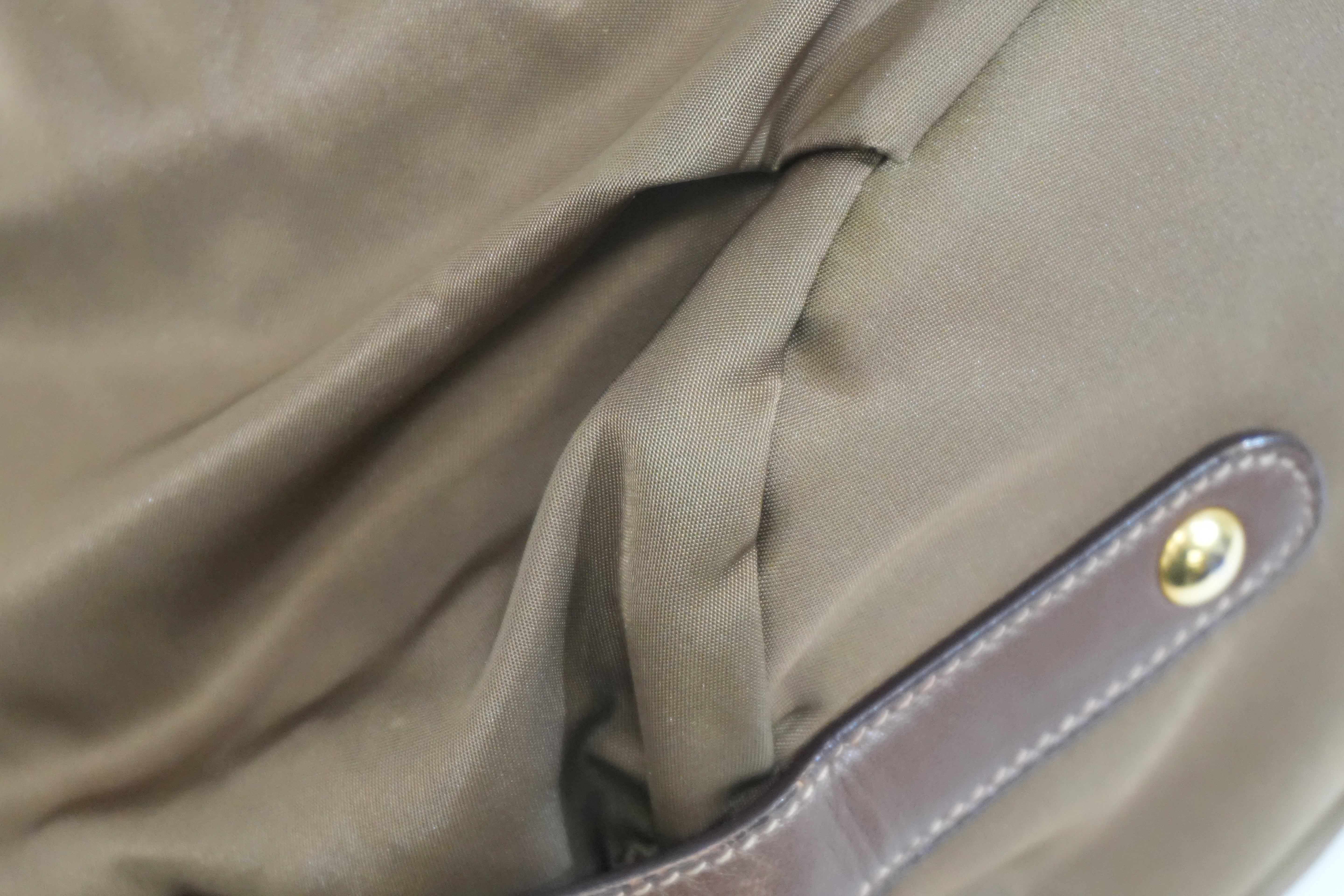 Pre-owned Prada Tessuto Two Way Shoulder Bag Olive Green