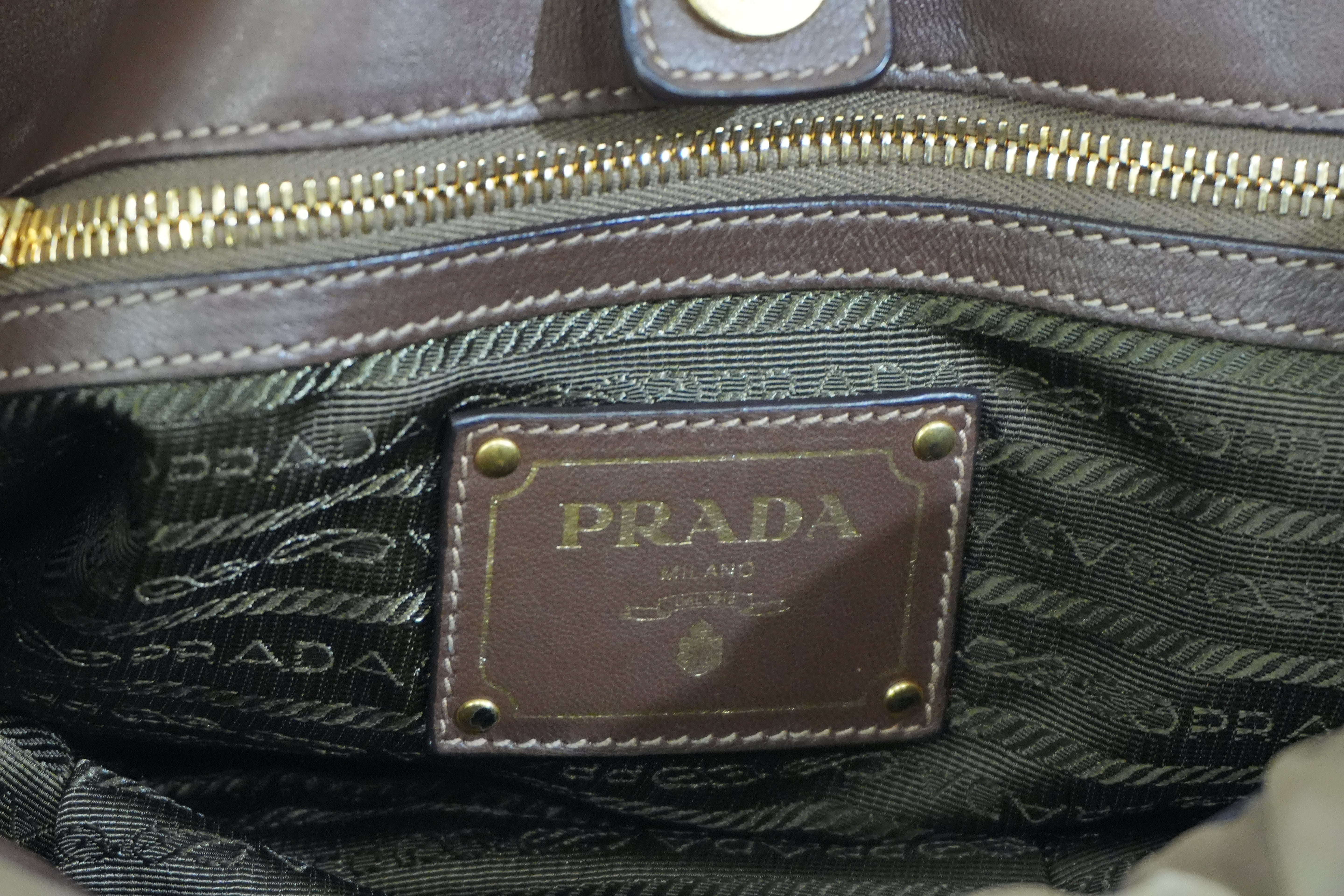 Pre-owned Prada Tessuto Two Way Shoulder Bag Olive Green