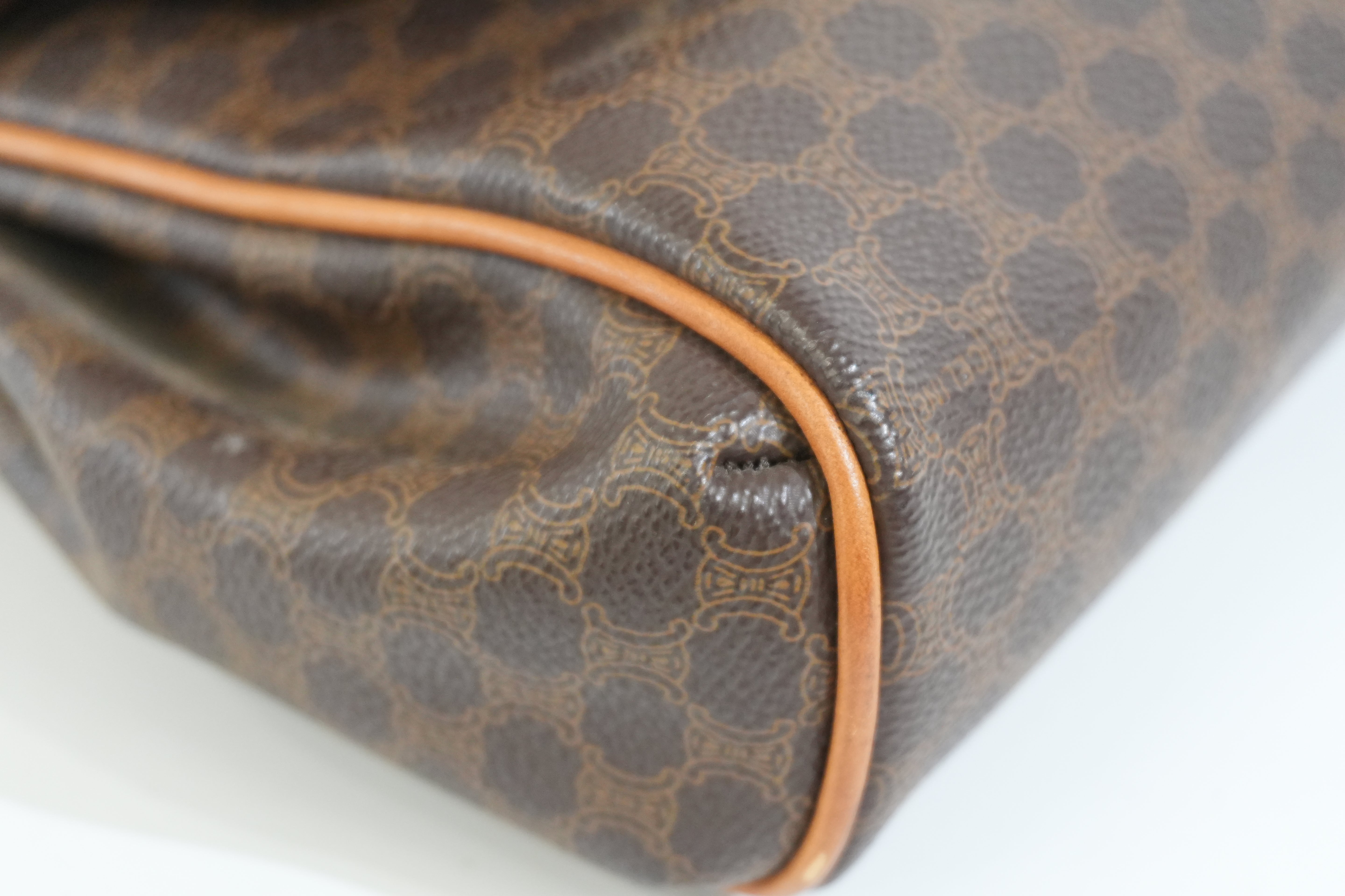 Pre-owned Celine Macadam Crossbody Bag Brown