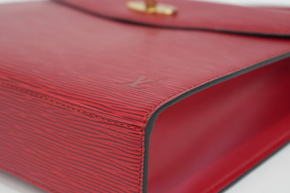 Pre-Owned Louis Vuitton Epi Malesherbe Handbag Red