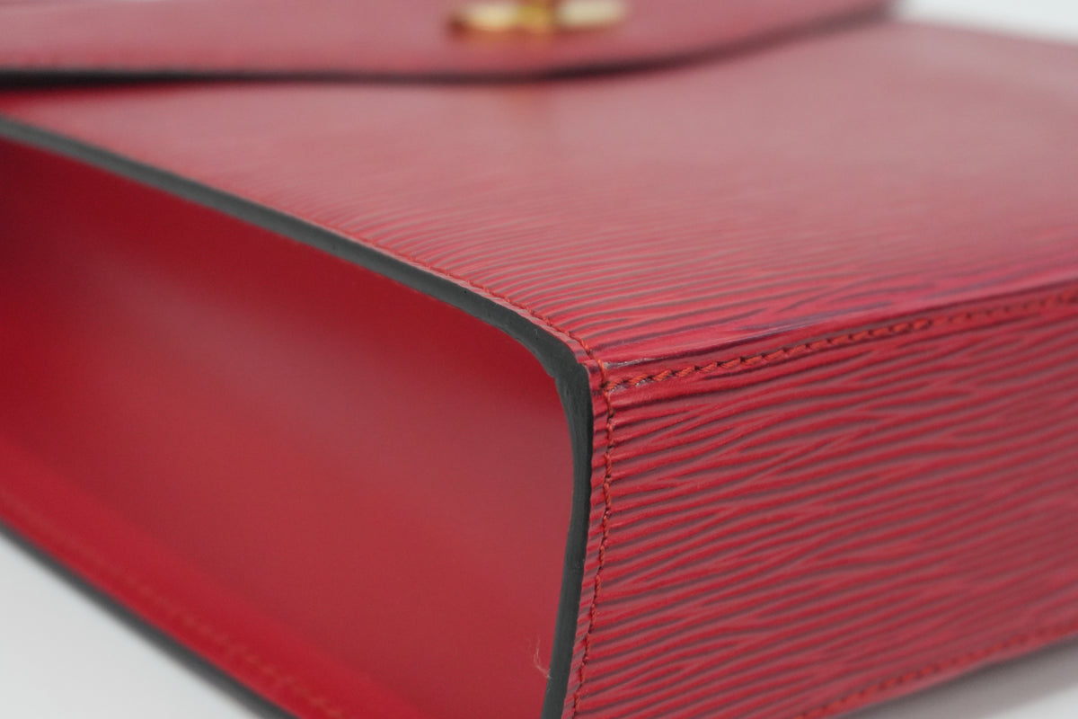 Pre-Owned Louis Vuitton Epi Malesherbe Handbag Red