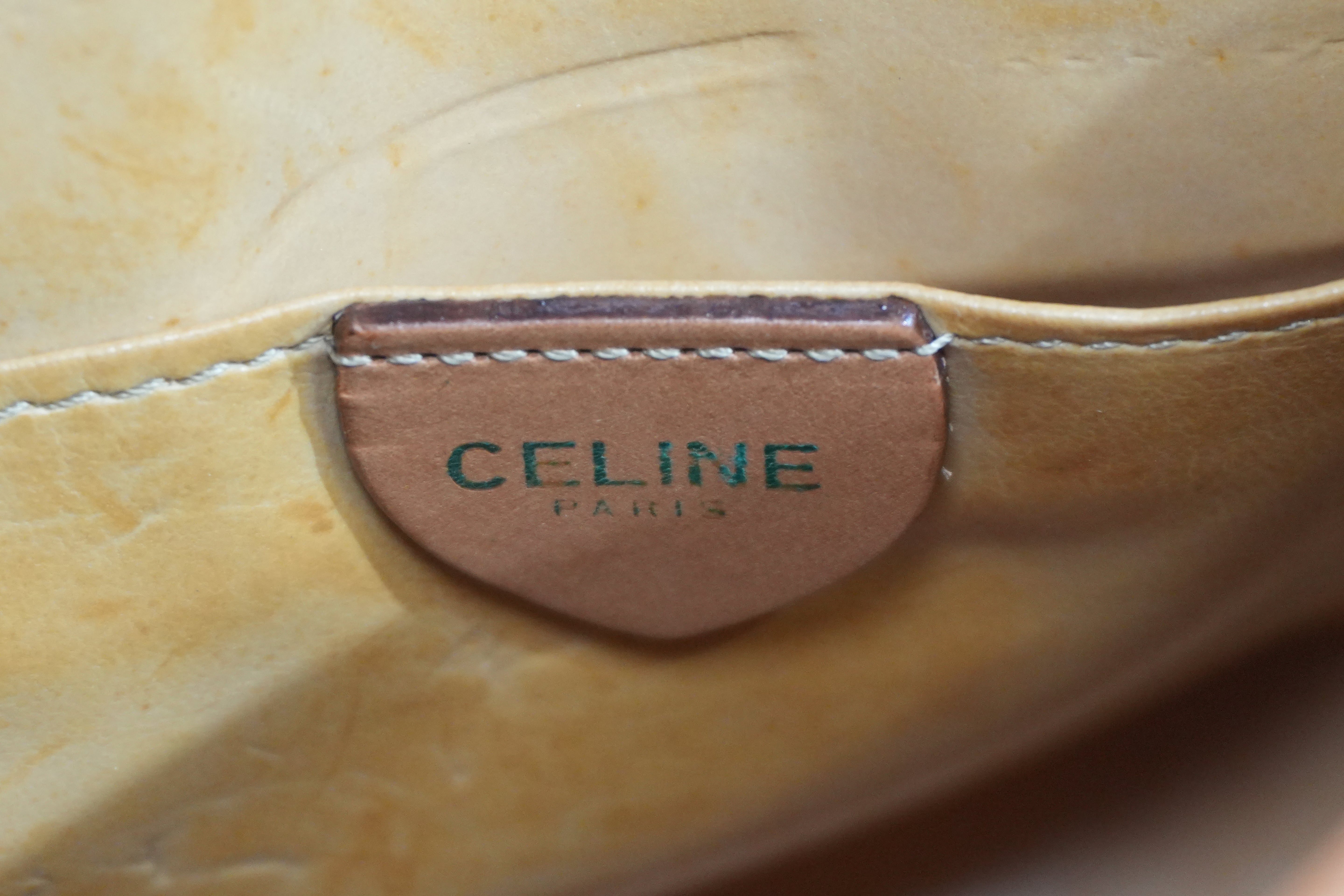 Pre-owned Celine Macadam Crossbody Bag Brown