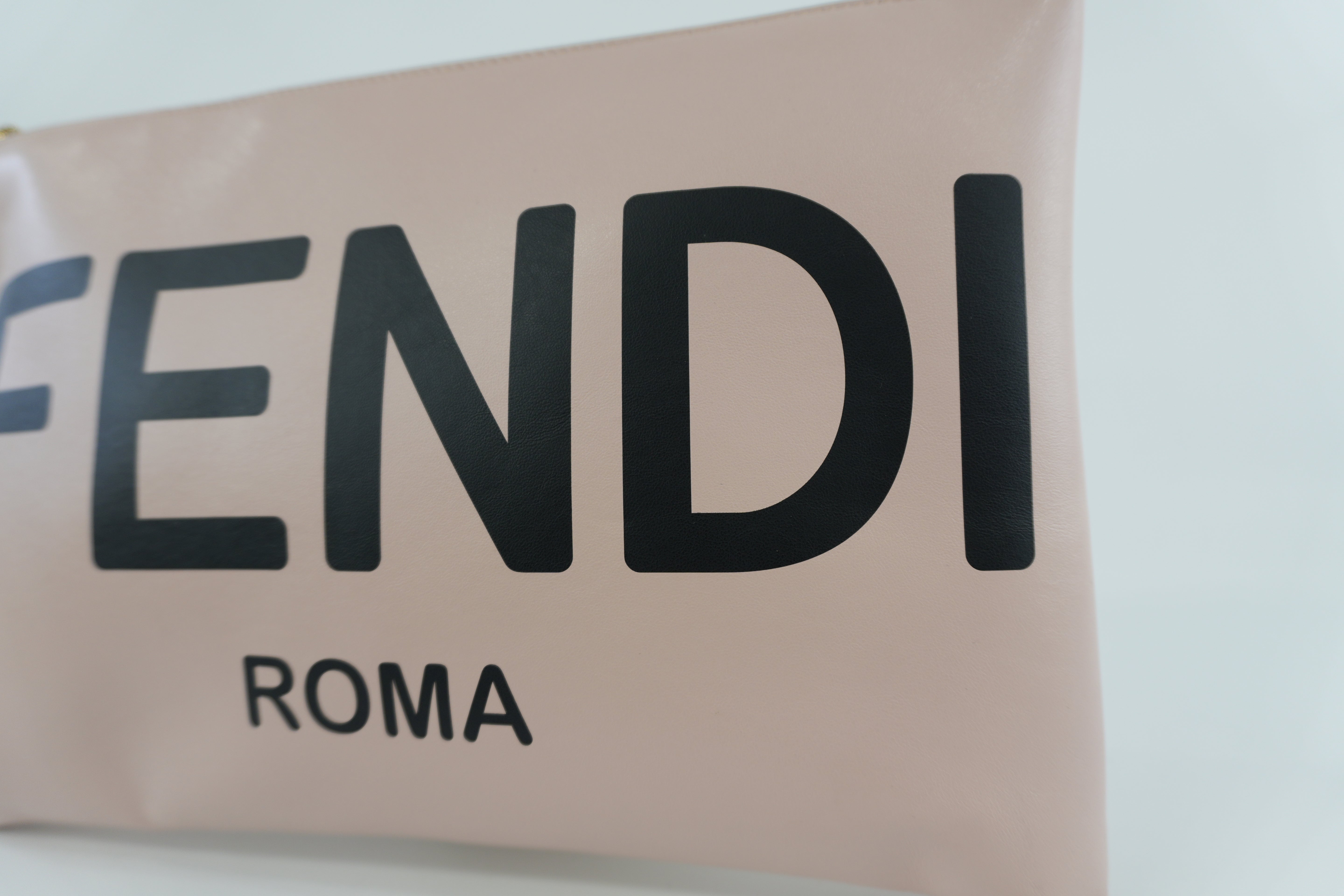 Fendi Clutch Bag Pink Leather Used