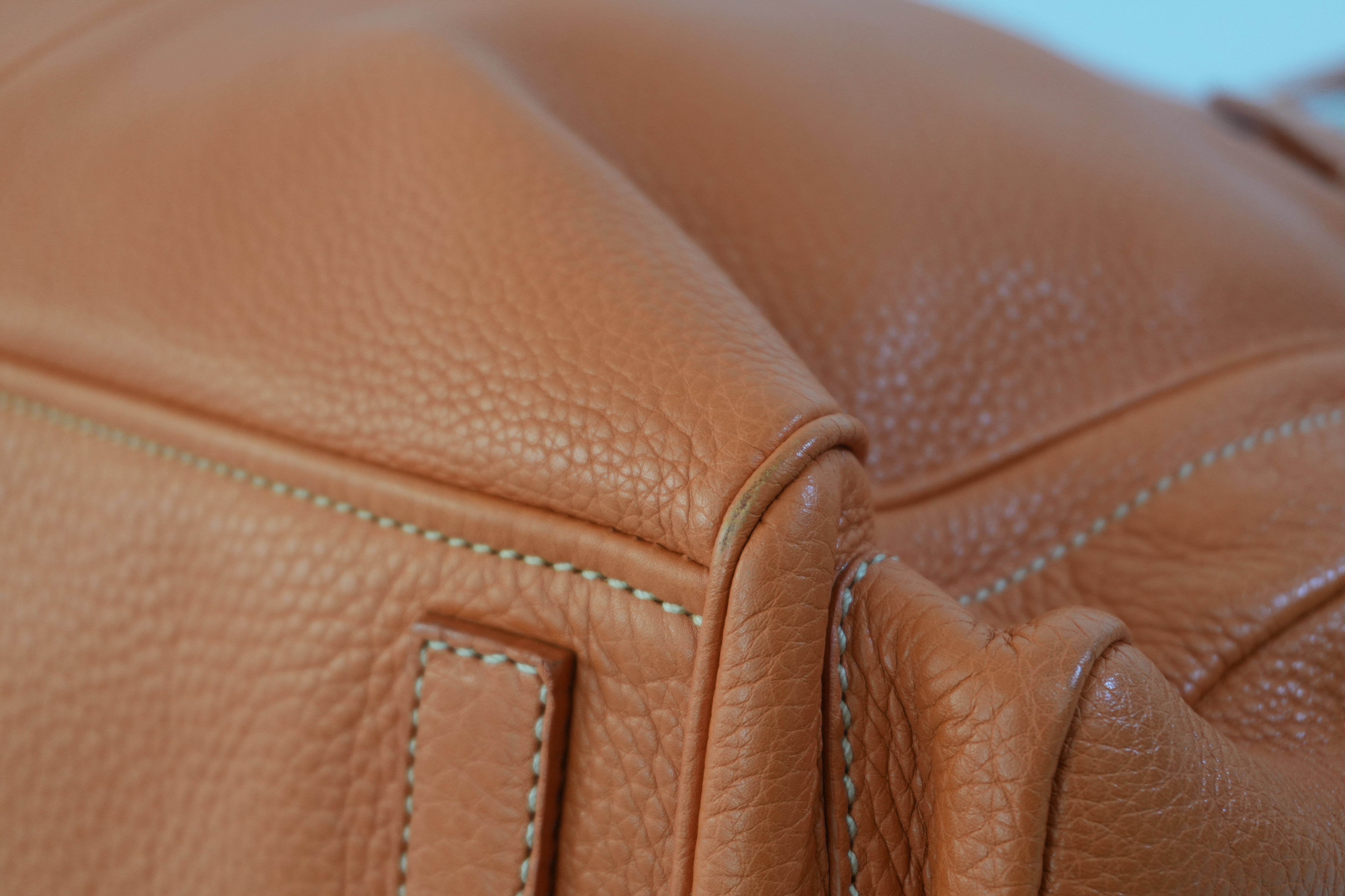 Prada Leather Tote Bag Orange Used