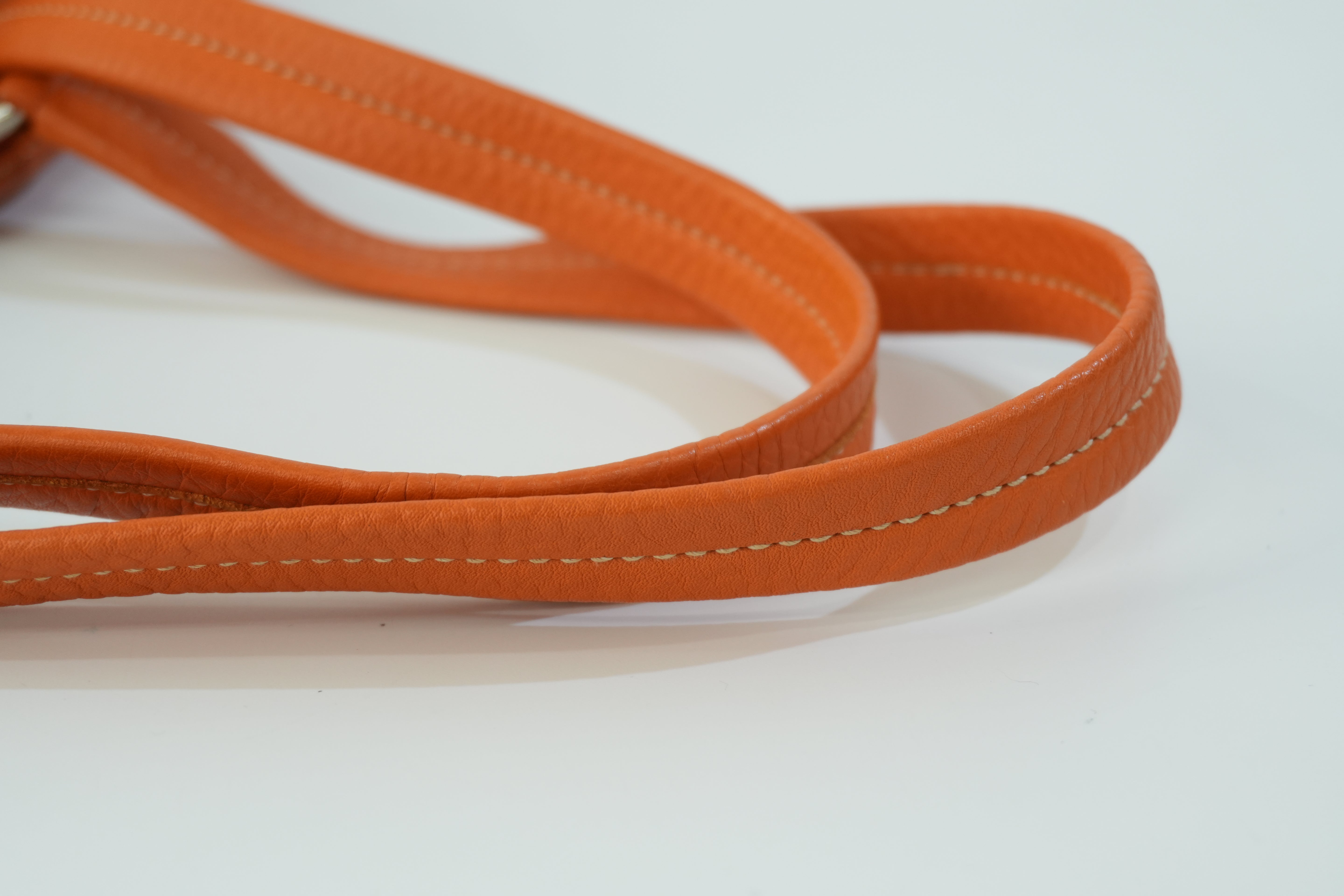 Prada Leather Tote Bag Orange Used