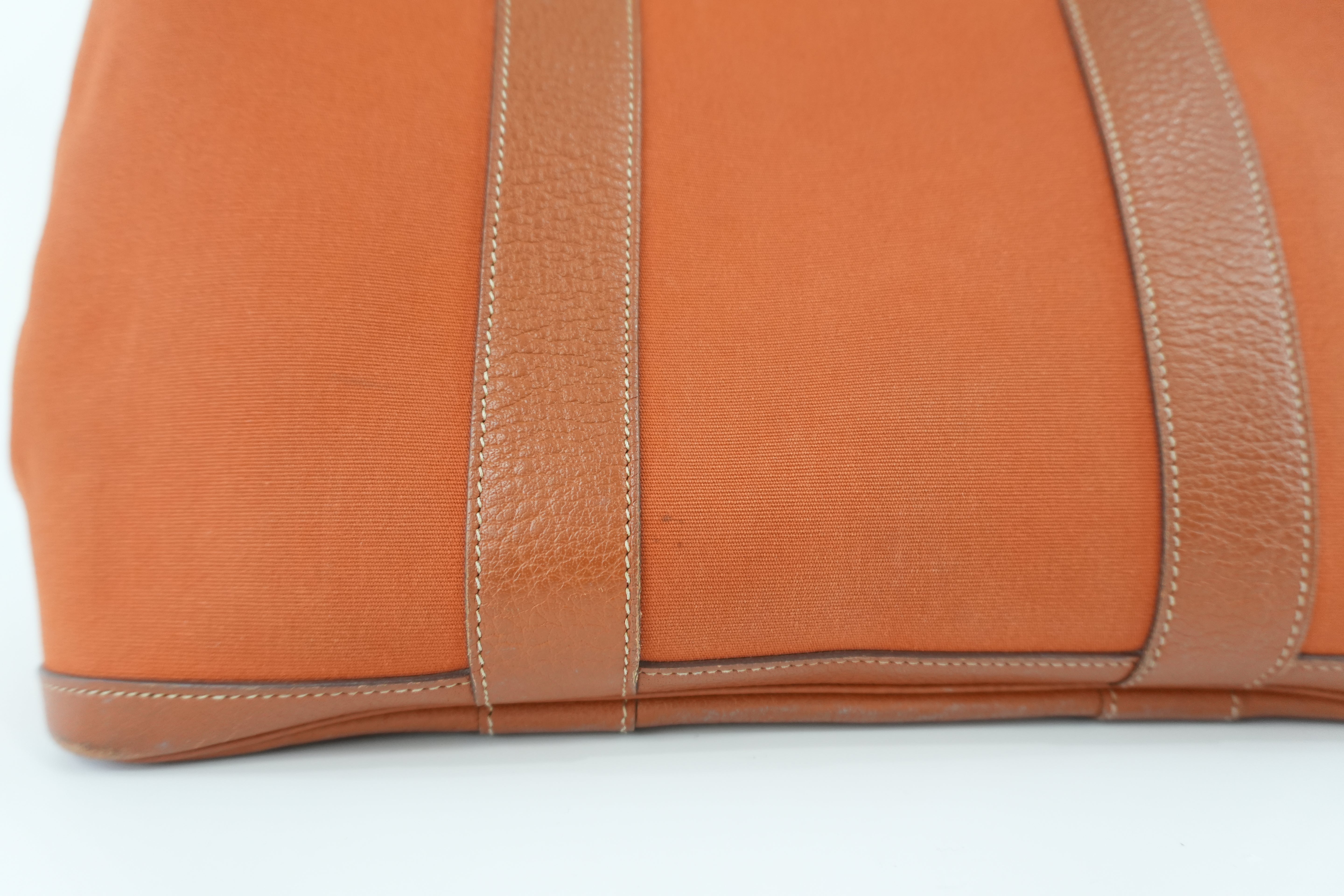 Hermes Garden Party Canvas Orange Used