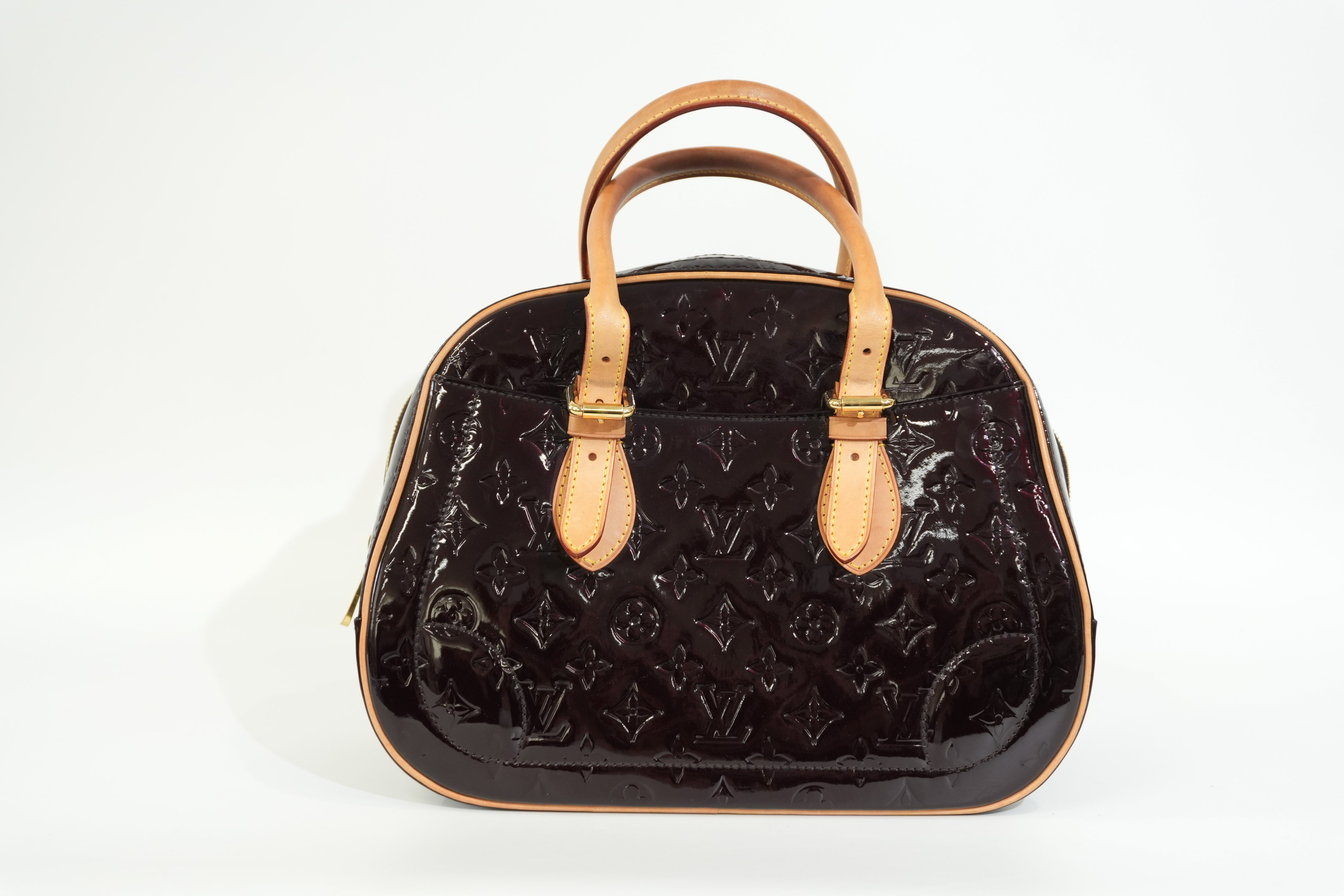 Pre-owned Louis Vuitton Vernis Summit Drive Handbag Amarante