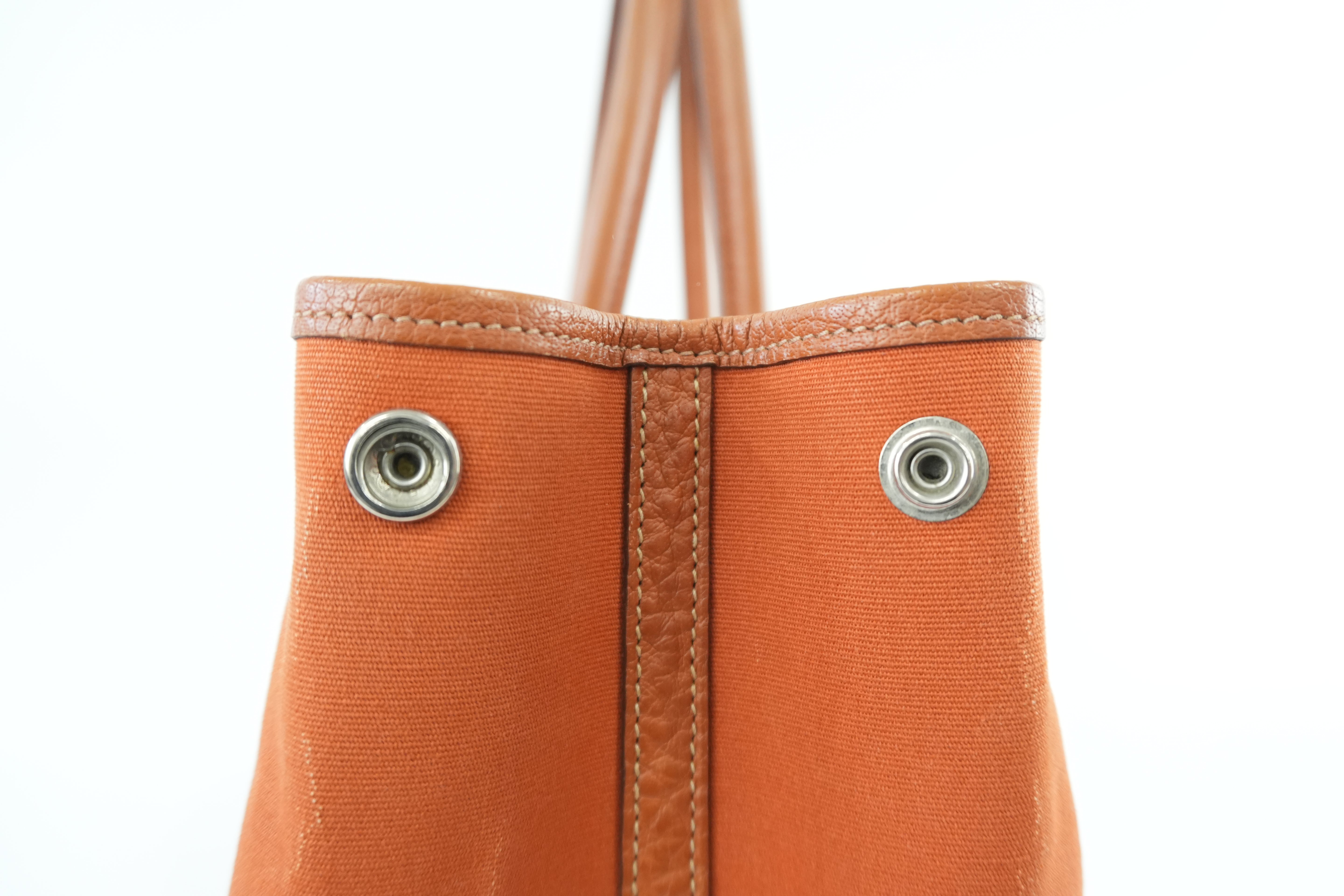 Hermes Garden Party Canvas Orange Used