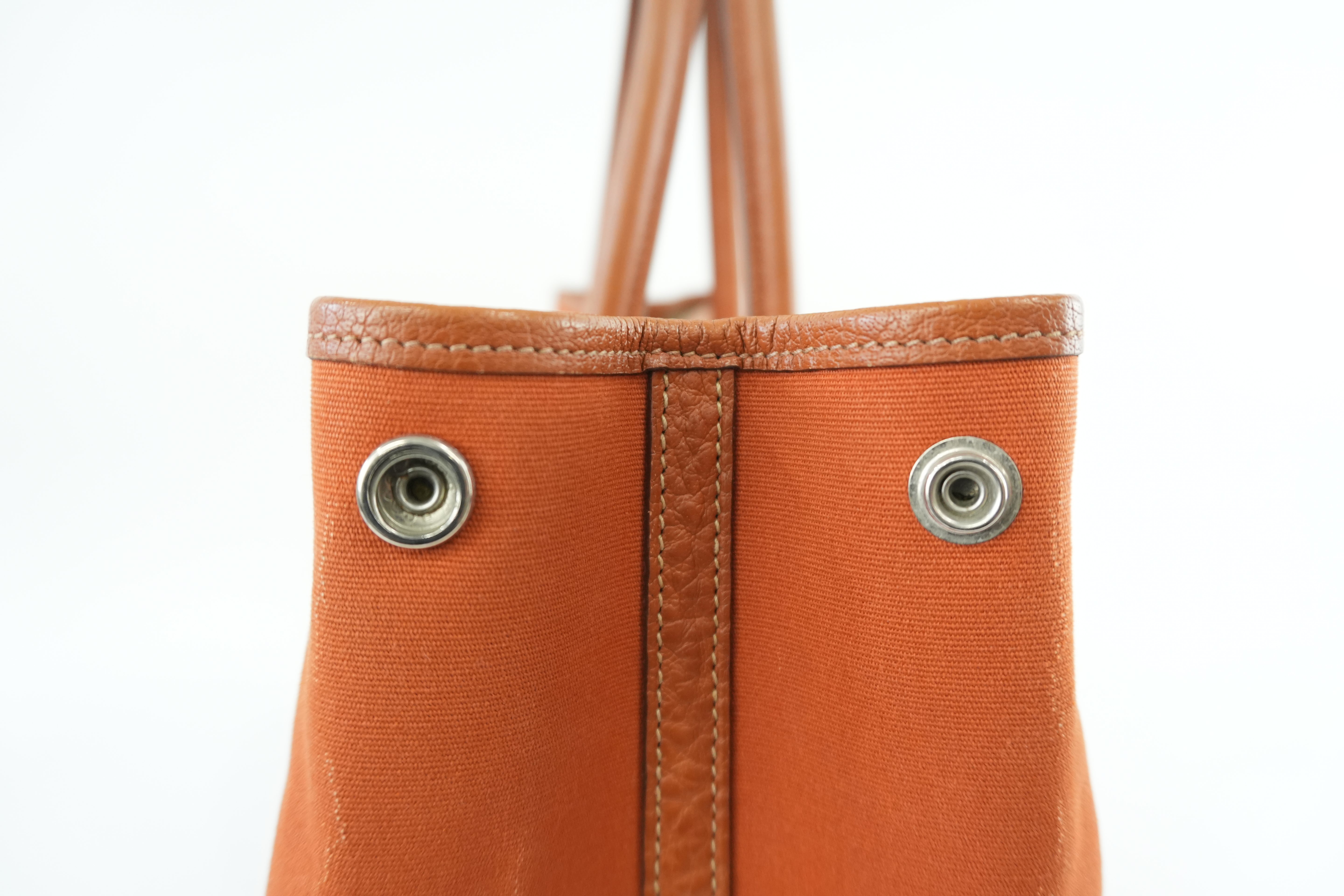 Hermes Garden Party Canvas Orange Used