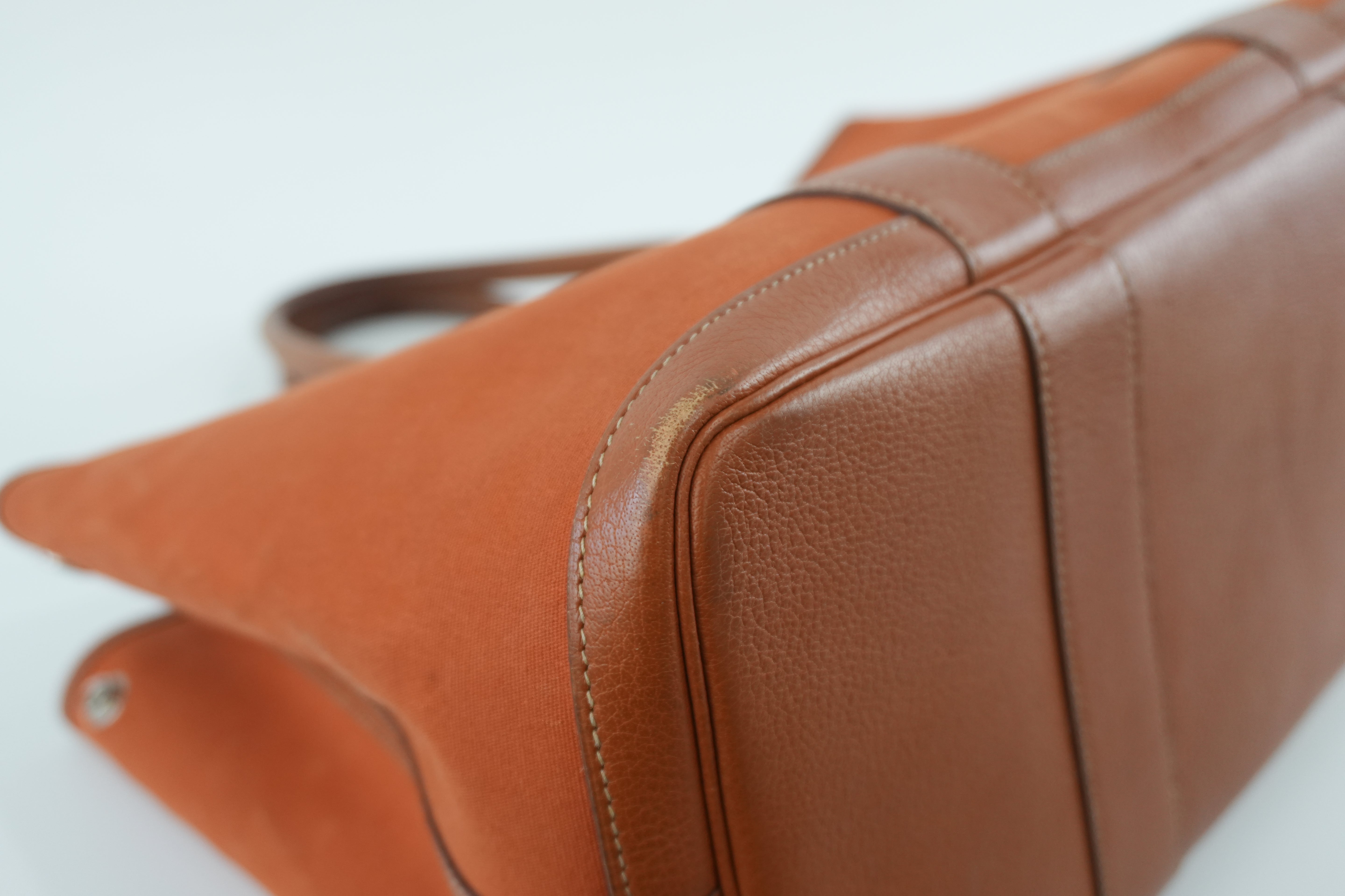 Hermes Garden Party Canvas Orange Used