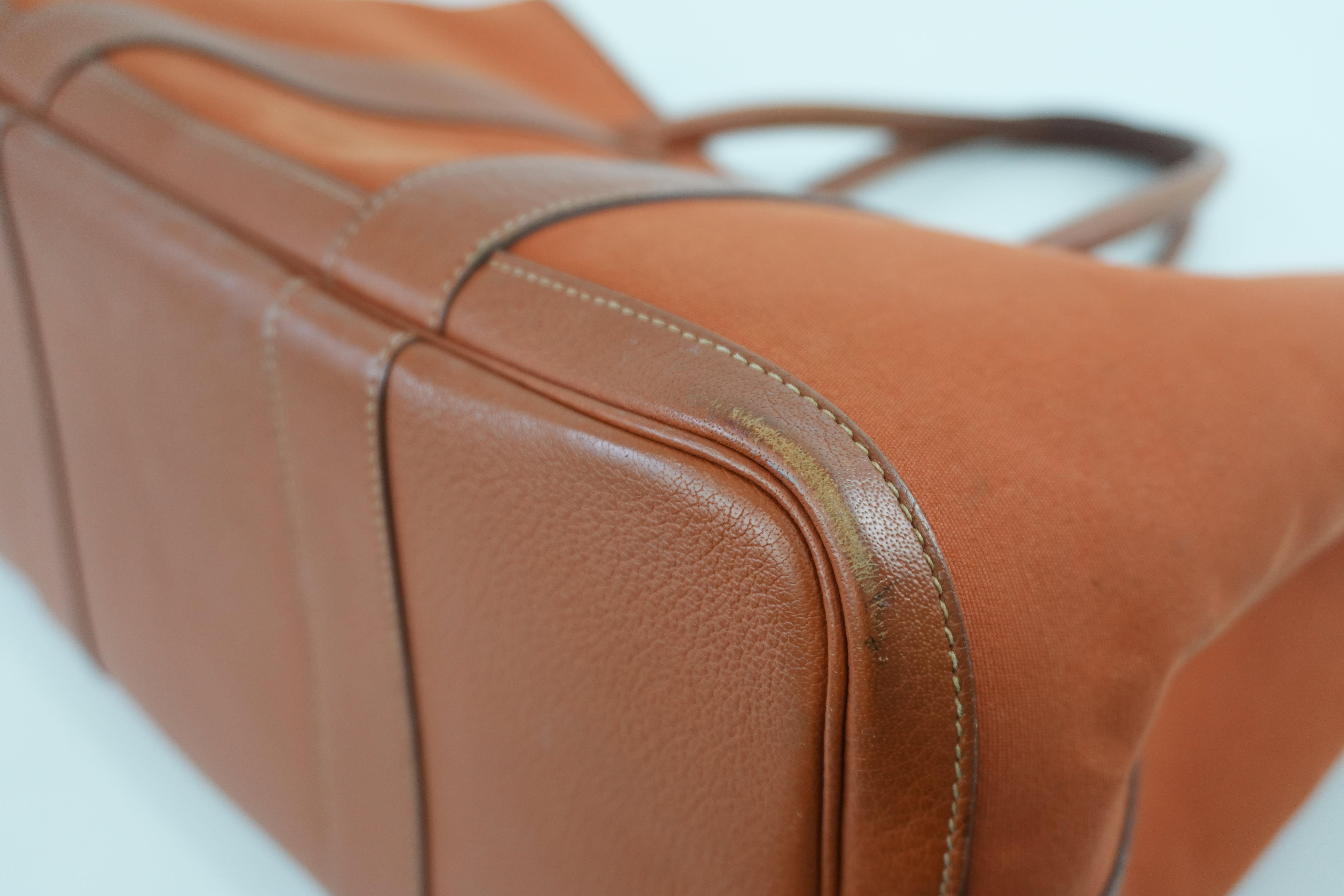 Hermes Garden Party Canvas Orange Used