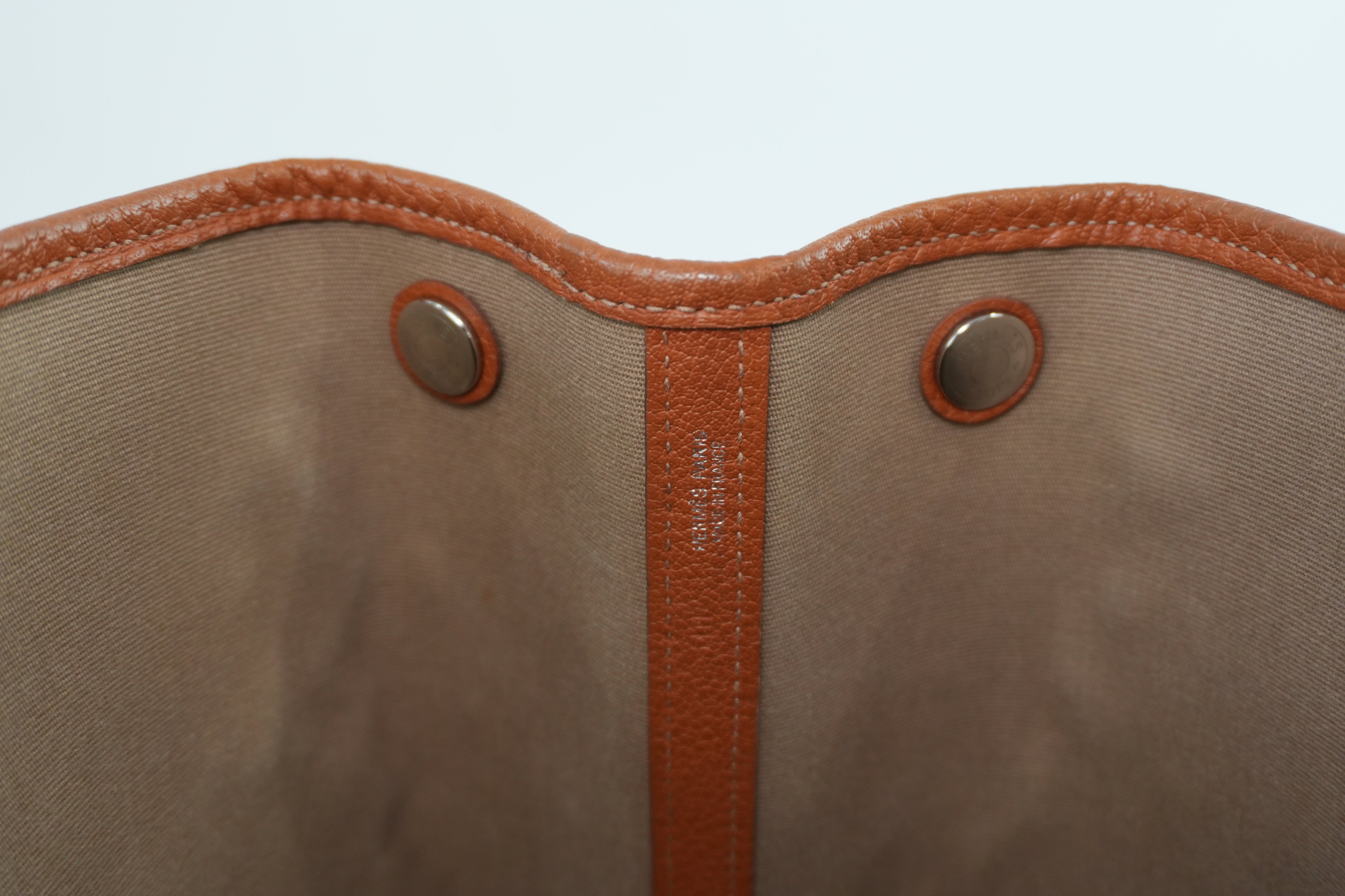 Hermes Garden Party Canvas Orange Used