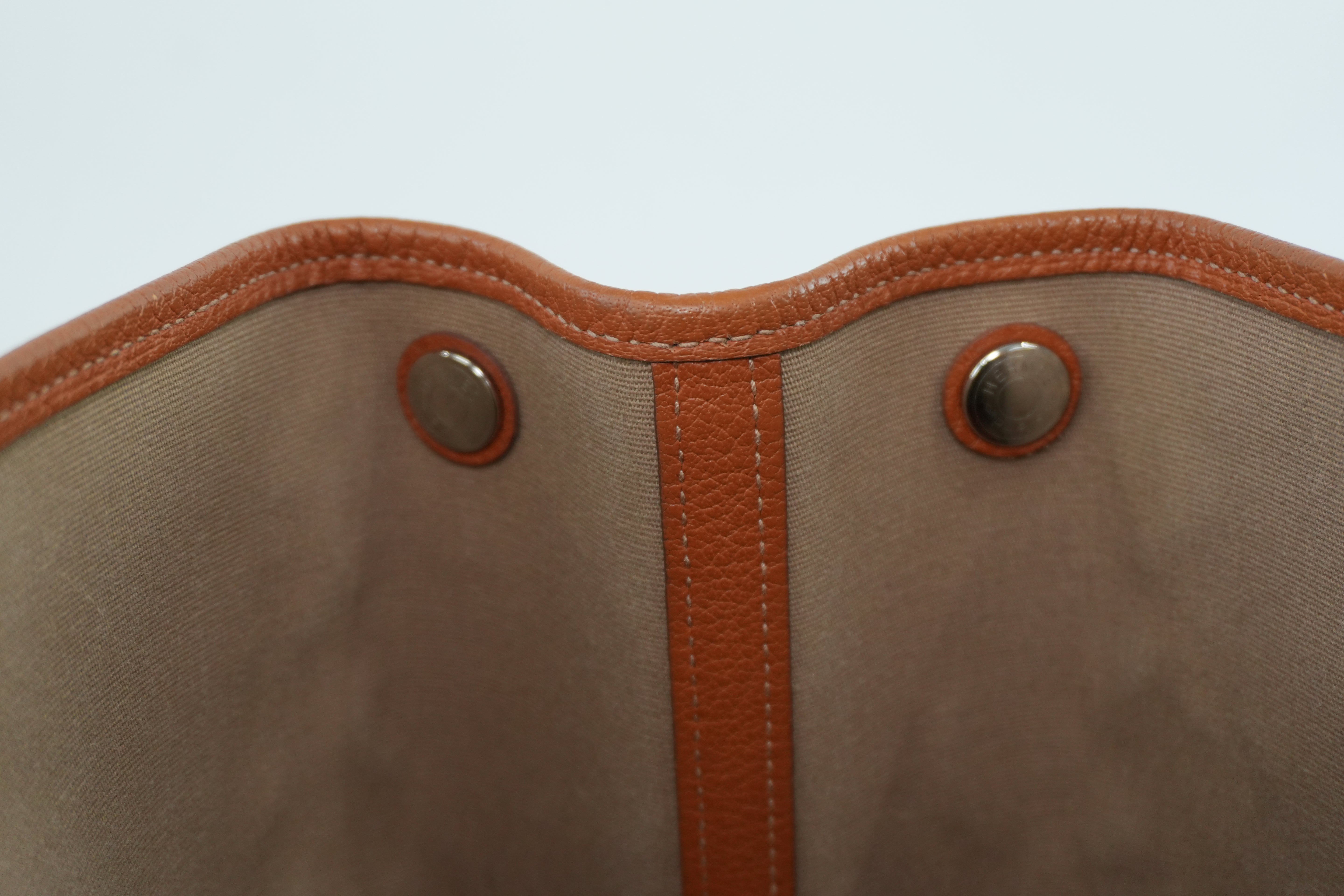 Hermes Garden Party Canvas Orange Used