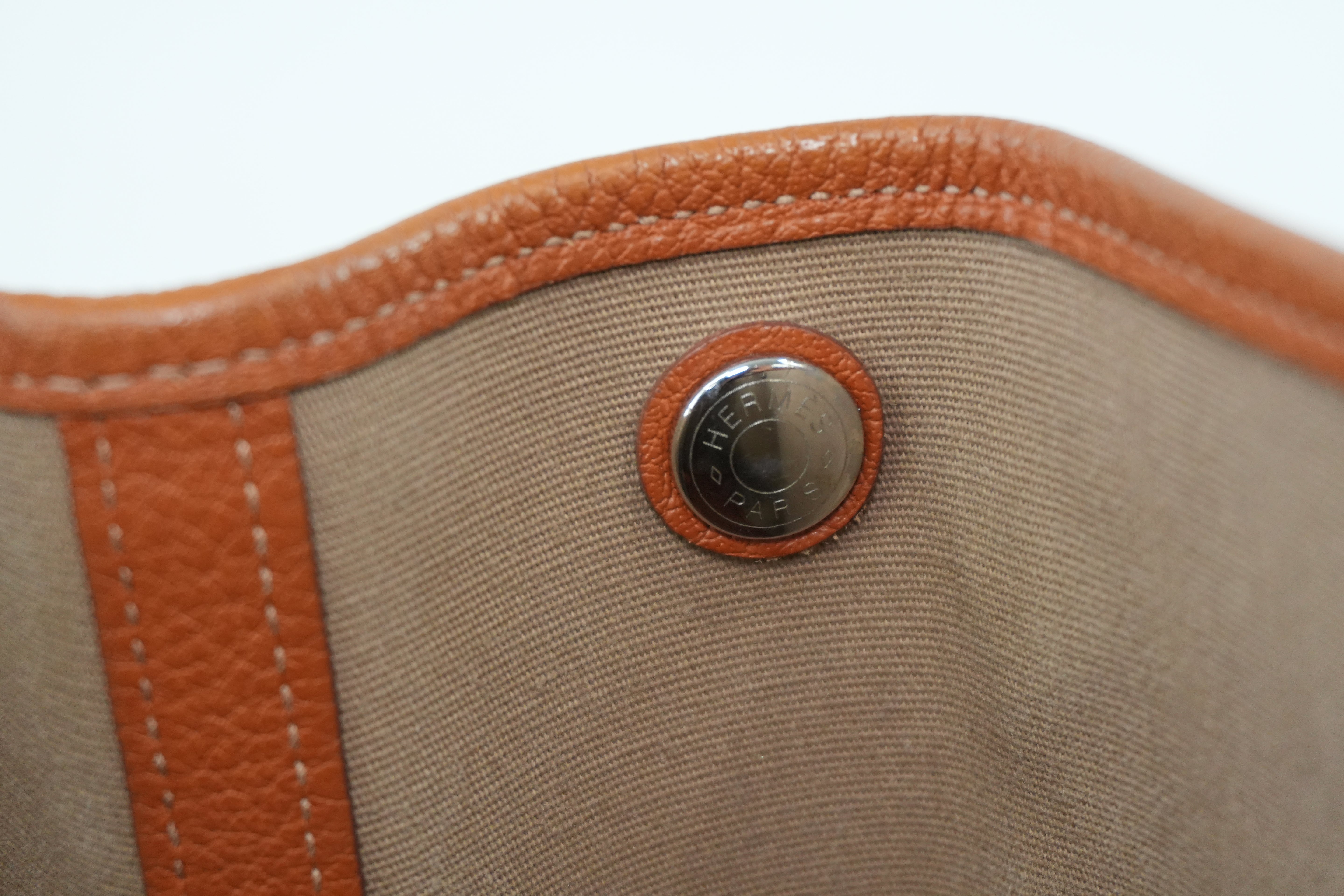 Hermes Garden Party Canvas Orange Used