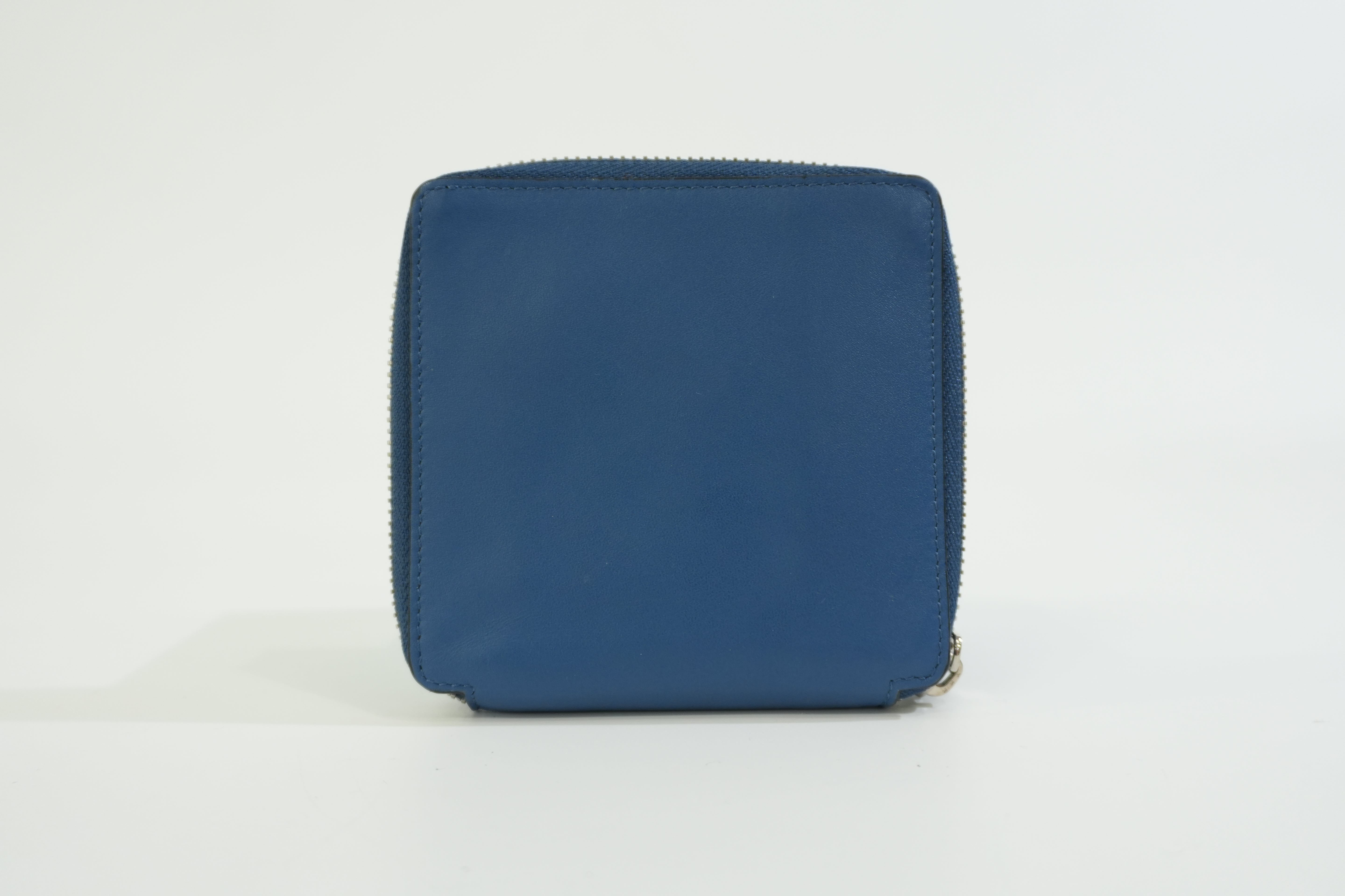 Pre-owned Loewe Leather Compact Wallet Blue