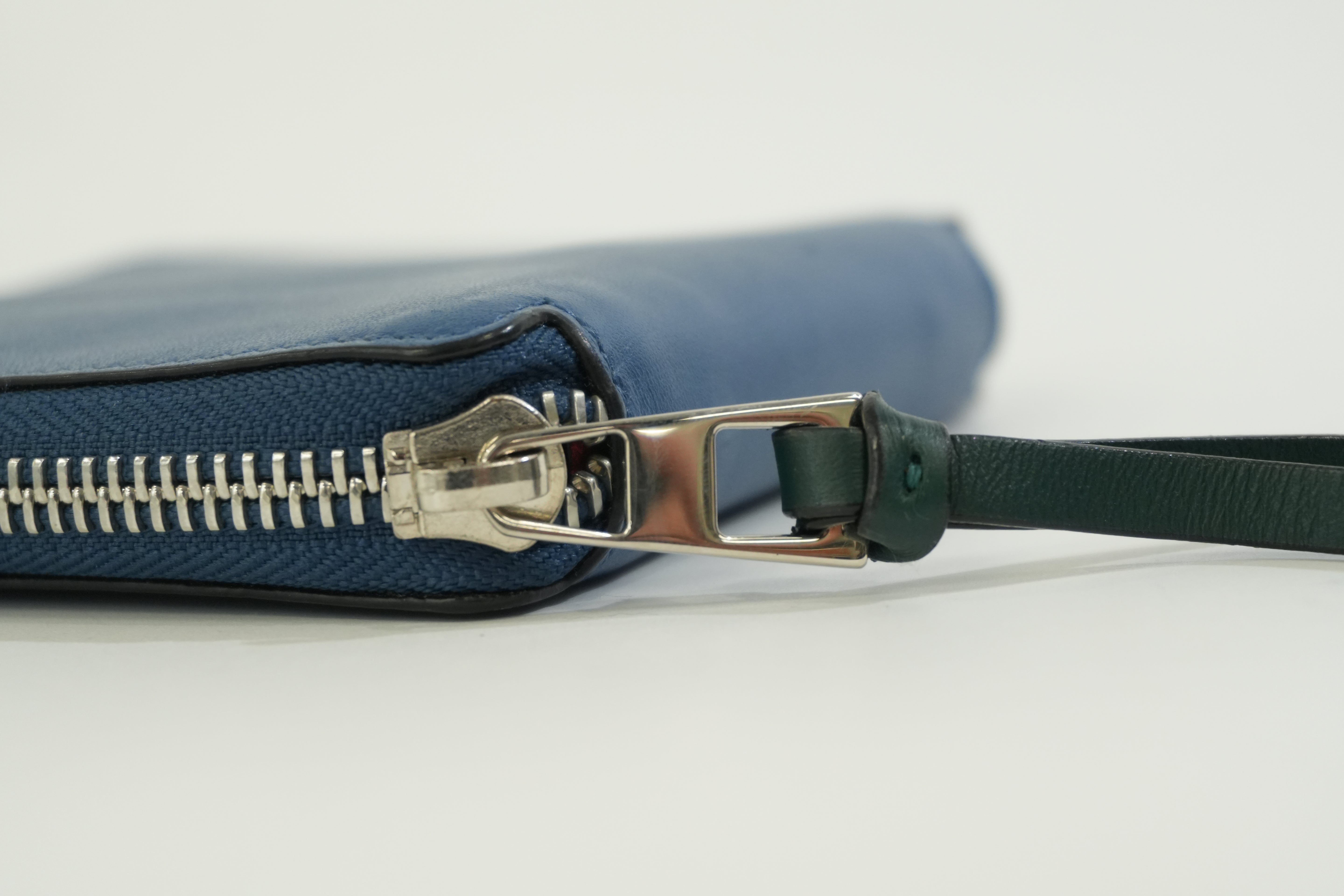 Pre-owned Loewe Leather Compact Wallet Blue