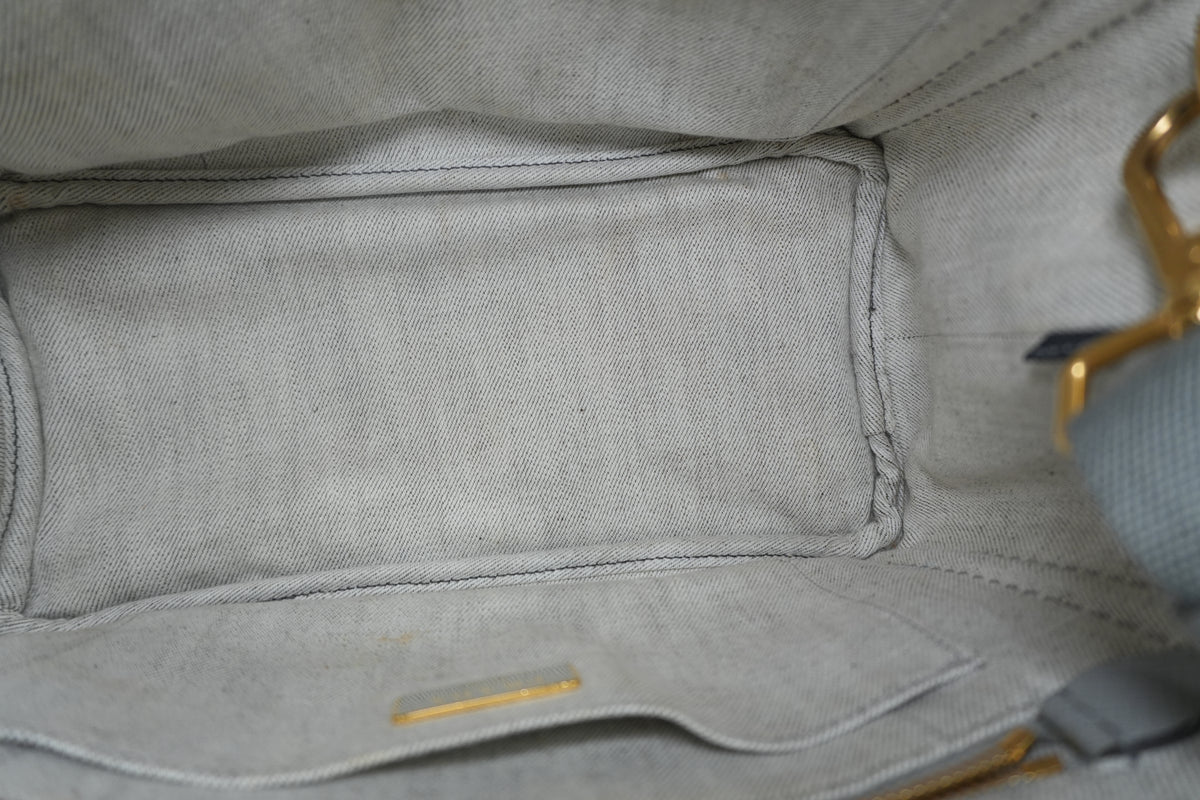 Pre-Owned Prada Fabric Canvas two Way Canapa Shoulder Bag Gray