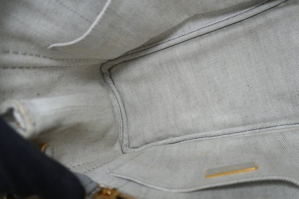 Pre-Owned Prada Fabric Canvas two Way Canapa Shoulder Bag Gray