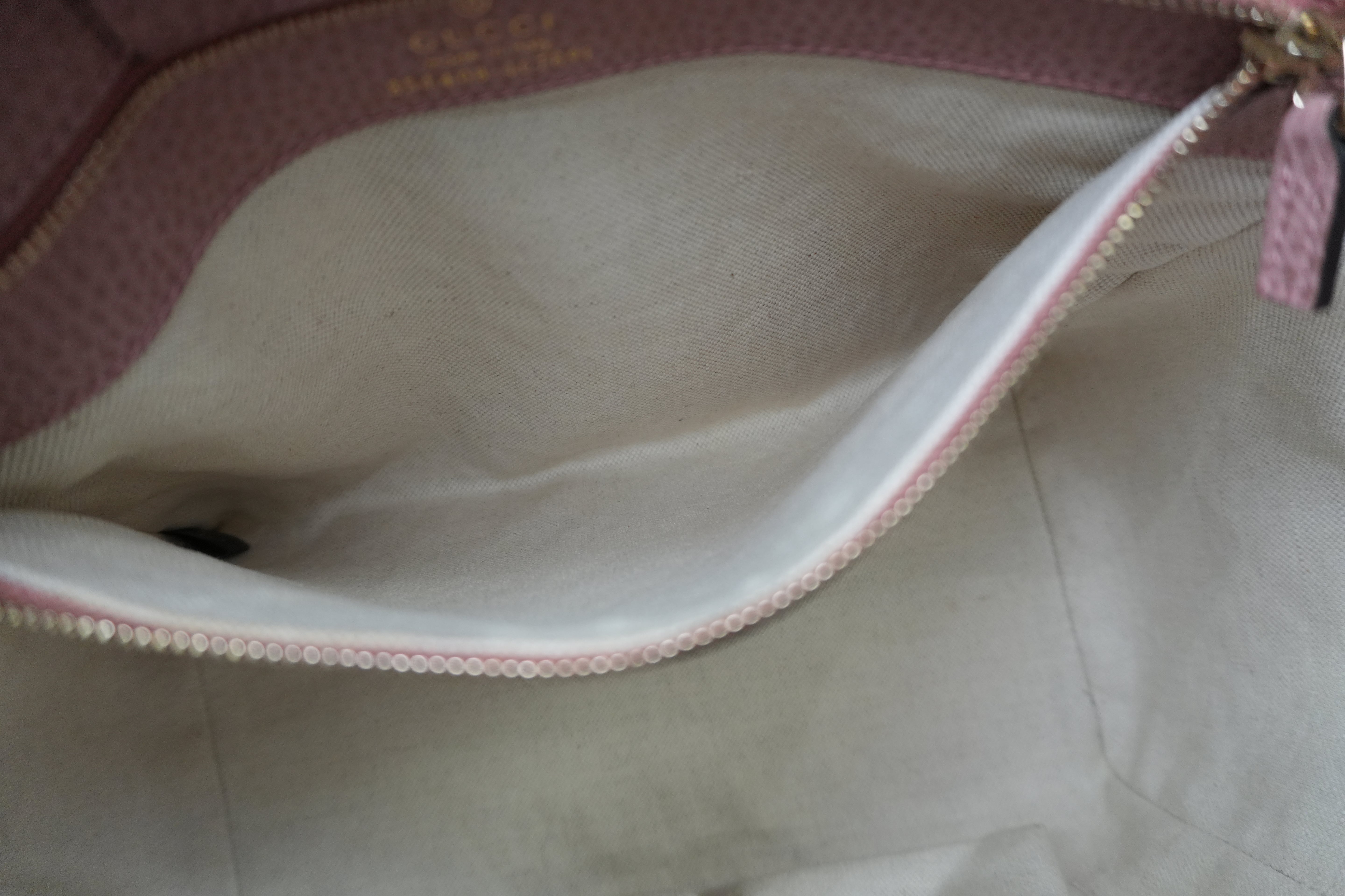 Gucci Swing Tote Bag Pink Leather Used