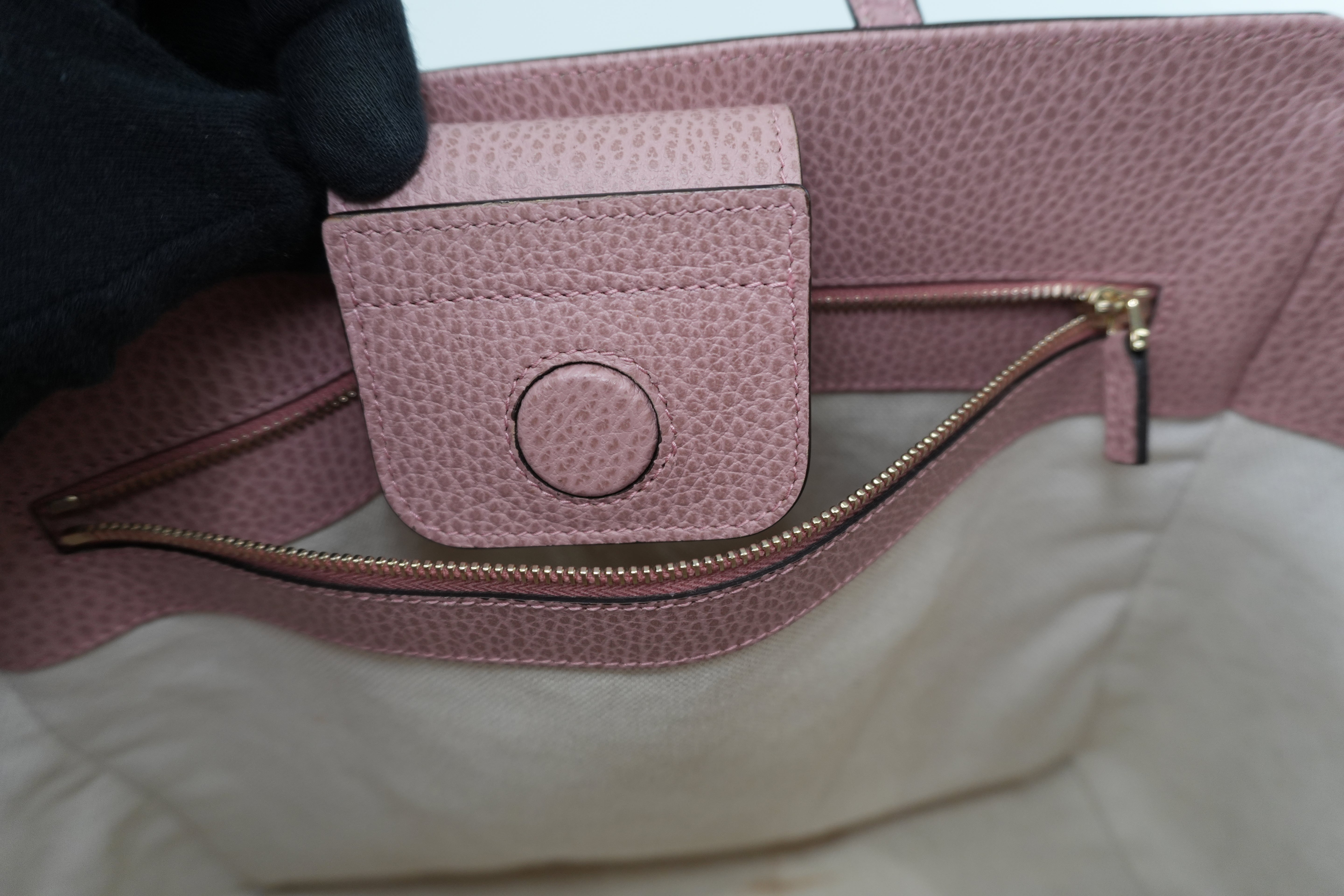 Gucci Swing Tote Bag Pink Leather Used