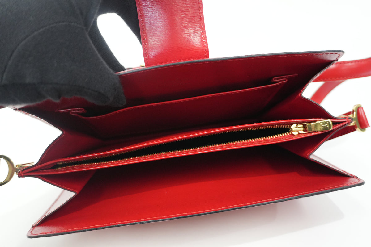 Louis Vuitton Epi Capuchin Shoulder Bag Red