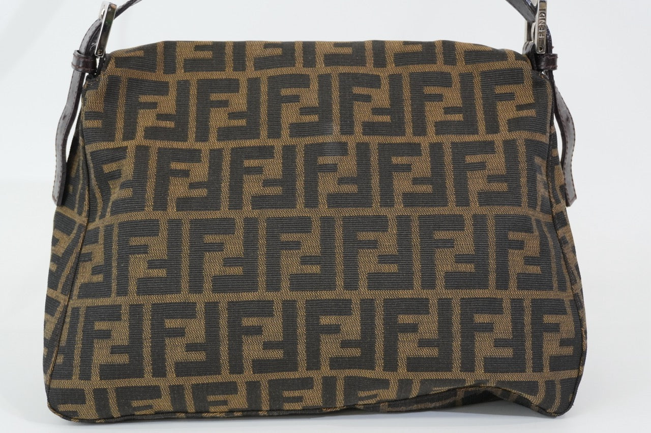 Pre-owned Fendi Zucca Mamma Baguette Handbag Brown