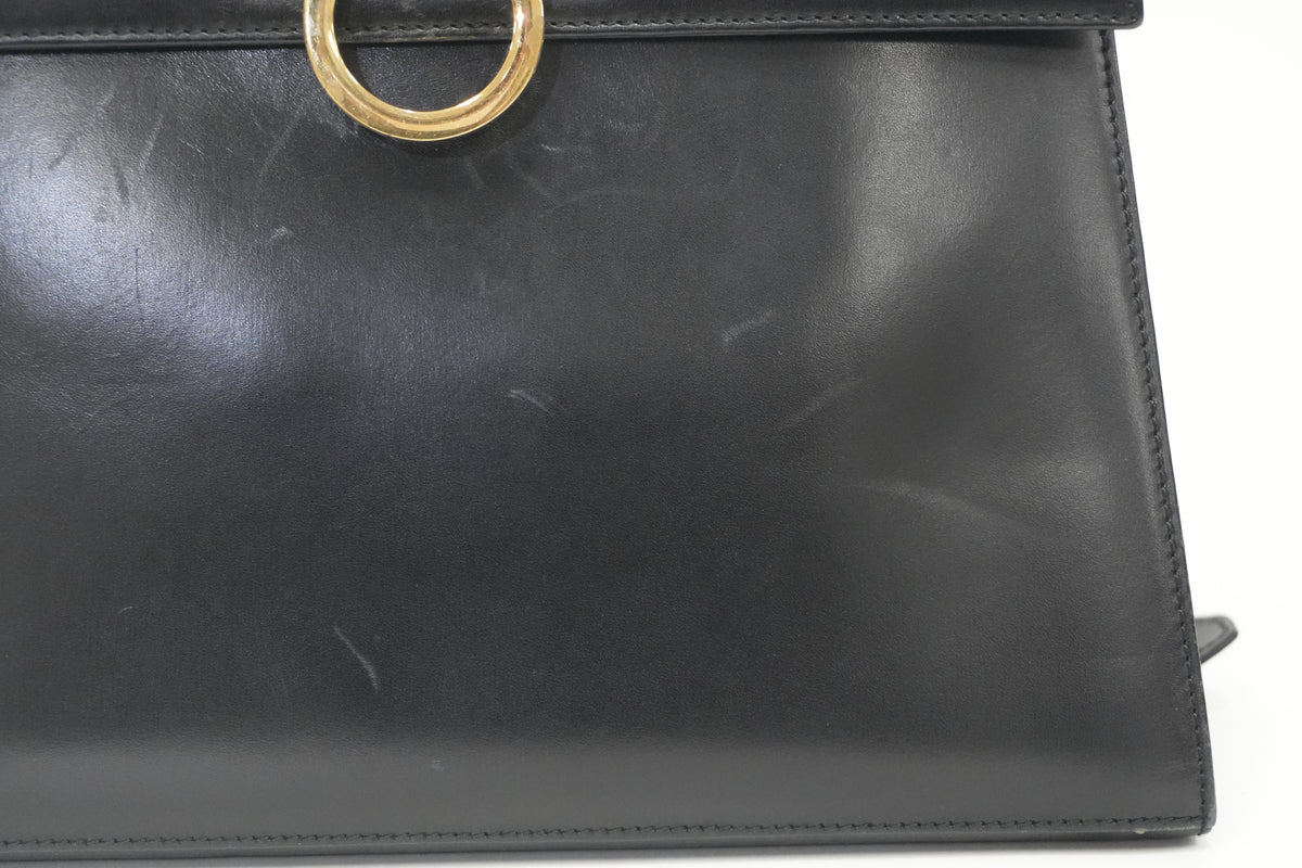Pre-Owned Ferragamo Gancini Top Handle Two Way Black