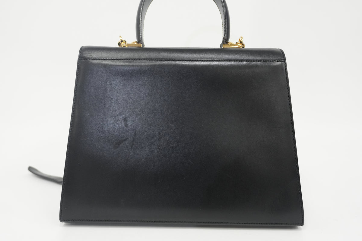 Pre-Owned Ferragamo Gancini Top Handle Two Way Black