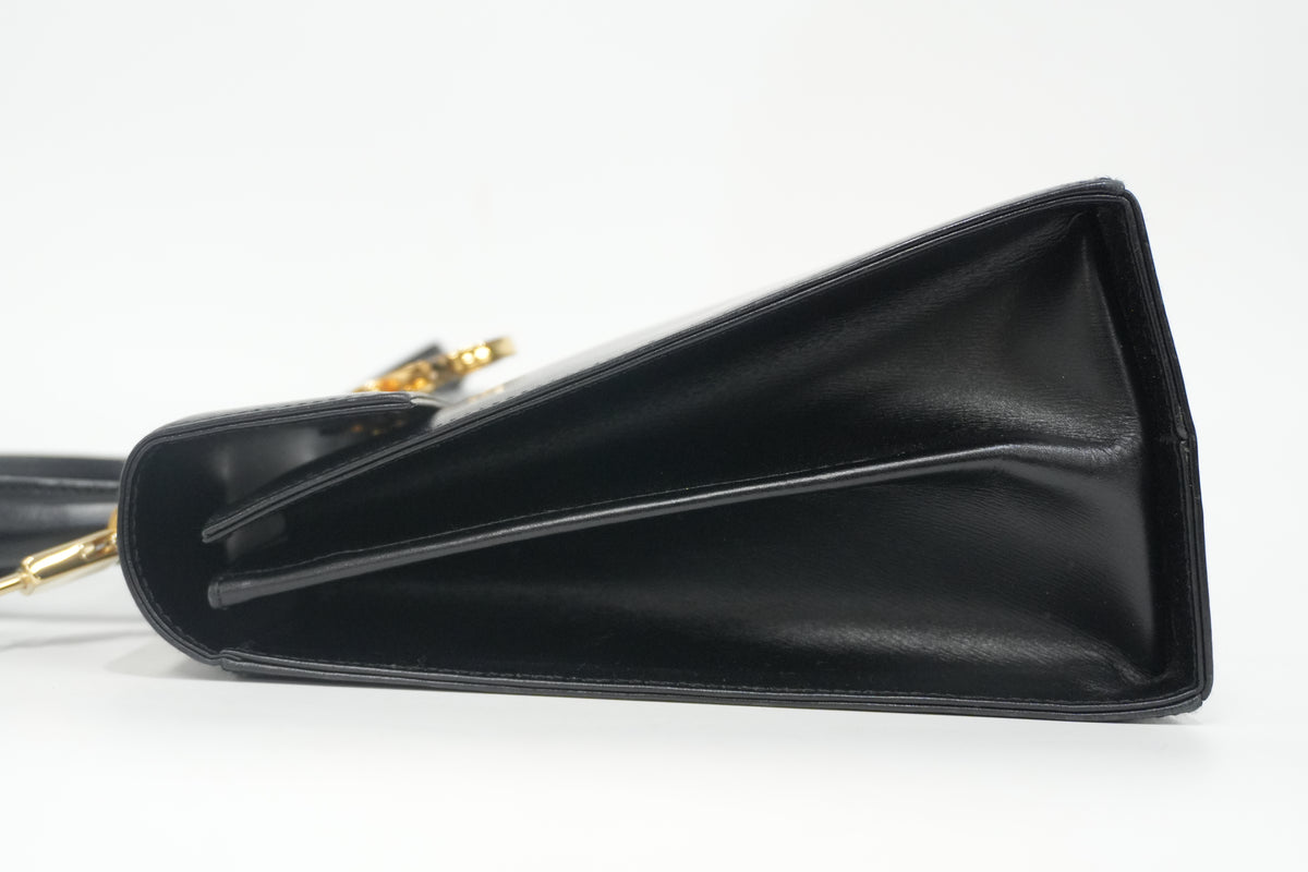 Pre-Owned Ferragamo Gancini Top Handle Two Way Black