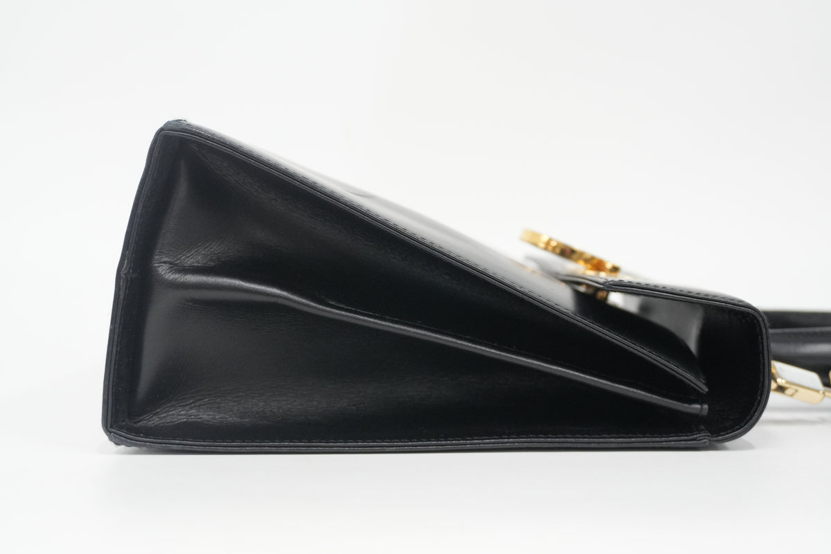 Pre-Owned Ferragamo Gancini Top Handle Two Way Black